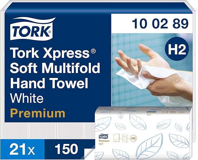 Tork Xpress miękki ręcznik Multifold, 3- panelowy (w składce wielopanelowej), biały, H2, Jakość Premium, 2-warstwowy, chłonny, 21 x 150 listków, 100289