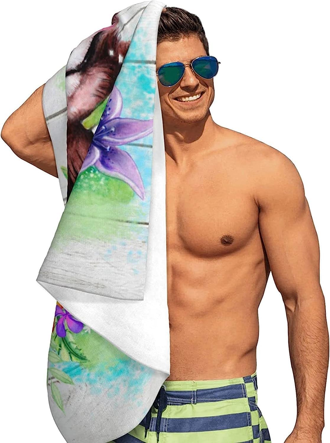 Serviette De Plage Paresseux Arc-en-Ciel Serviette De Bain Enfant Adulte Drap De Plage Doux Microfibre Absorbant Idéal pour Voyage Plage Piscine Sport Drap De Plage 150 X 200 Cm -7W3G-V3R