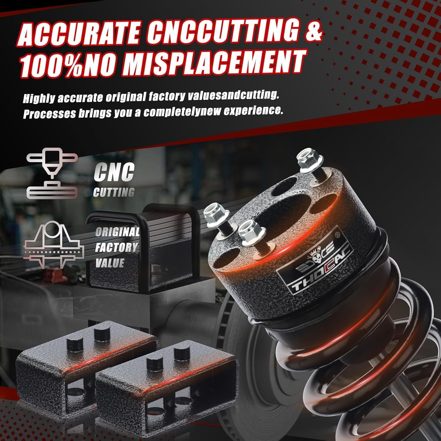 3" Front & 2" Rear Leveling Lift Kit, Compatible with 2004-2020 F150 2WD/4WD, Forged Aluminum Strut Spacers, Rear Blocks & Extended U-Bolts, No Cutting No Welding