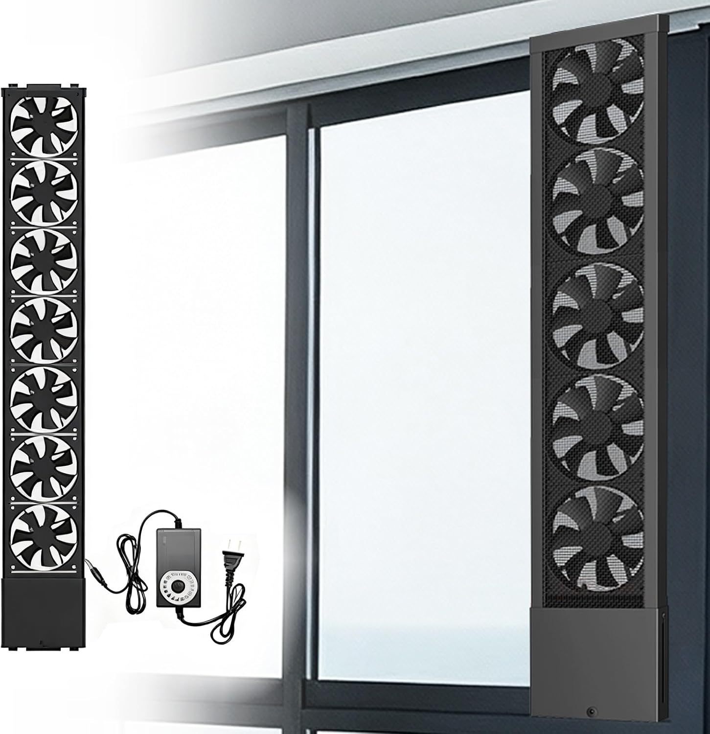 Window Exhaust Fan, 15.3''-74.4'' Optional, 5CM Retractable, Vertical Ventilation Fan For Bedrooms, Card Rooms, Restrooms, And Pet Deodorant‌(67~77cm/26.3~30.3in)