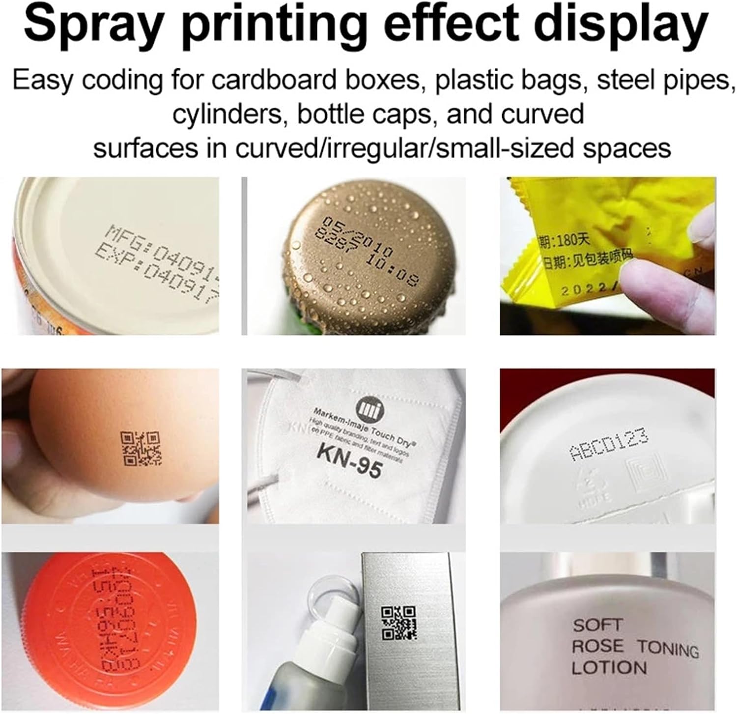 12.7mmミニハンドヘルドインクジェットプリンターノズルQRバッチ日付番号有効期限コーディングマシン バッチ番号、QRコード、バー