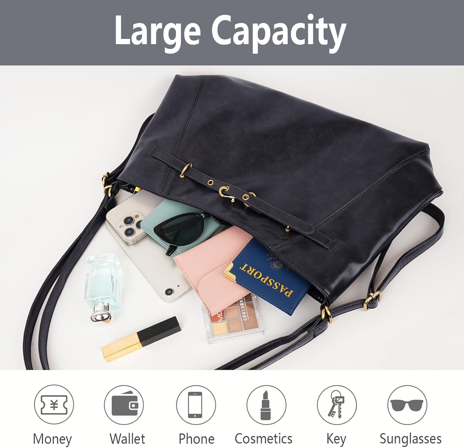 Tote Hobo Purse with Adjustable Strap Large Work Hobo Bag Convertible Backpack Purse