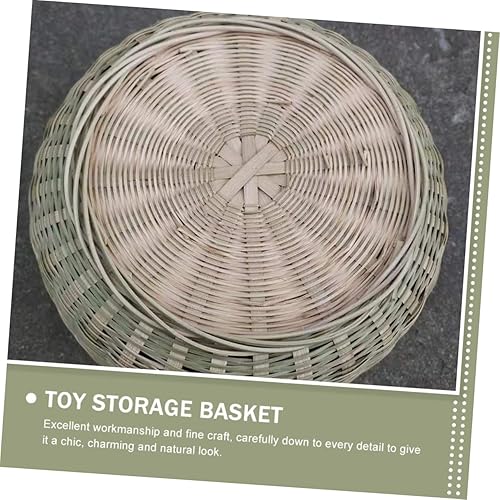 Miniatura 9 de Tofficu Cesta de mimbre Cesta de almacenamiento de bambú Cestas de basura de hierba marina, cestas de almacenamiento tejidas de bambú, cesta redonda