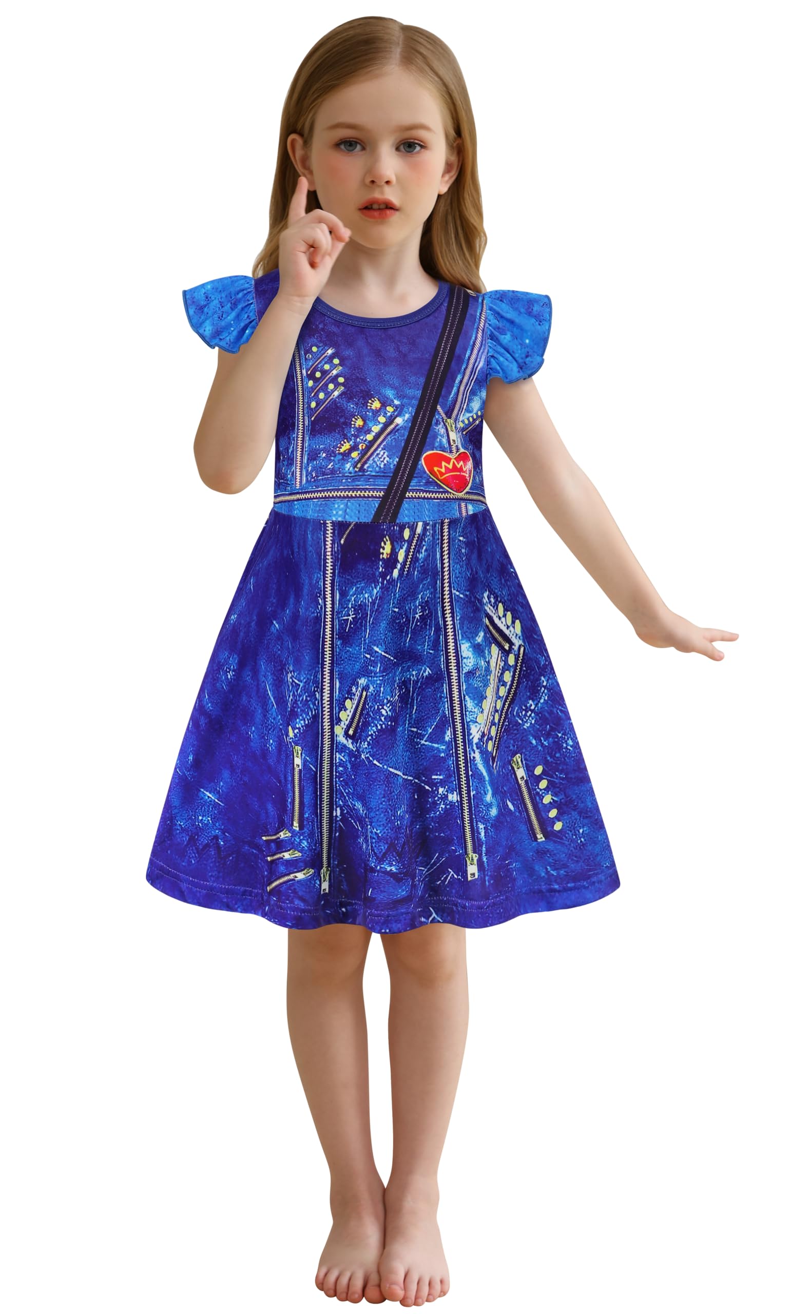 Berich Princess Costumes for Girls Dress Up Kids Halloween Christmas World Book Day Outfit World Book Day Costumes for Girls Princess Fancy Dress 3-4 Years(Blue,120) - Image 4