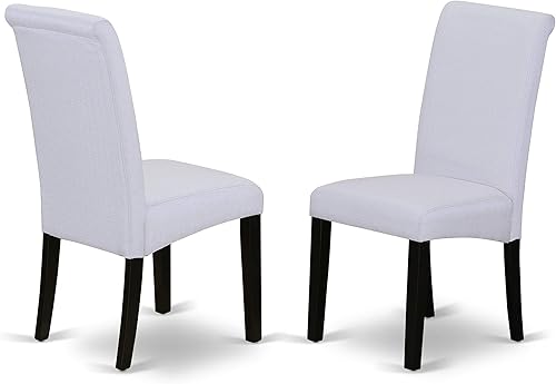 Miniatura 4 de East West Furniture NOBA3-BLK-05 El juego de 3 piezas contiene una mesa de comedor rectangular con hoja de mariposa y 2 sillas tapizadas de tela de