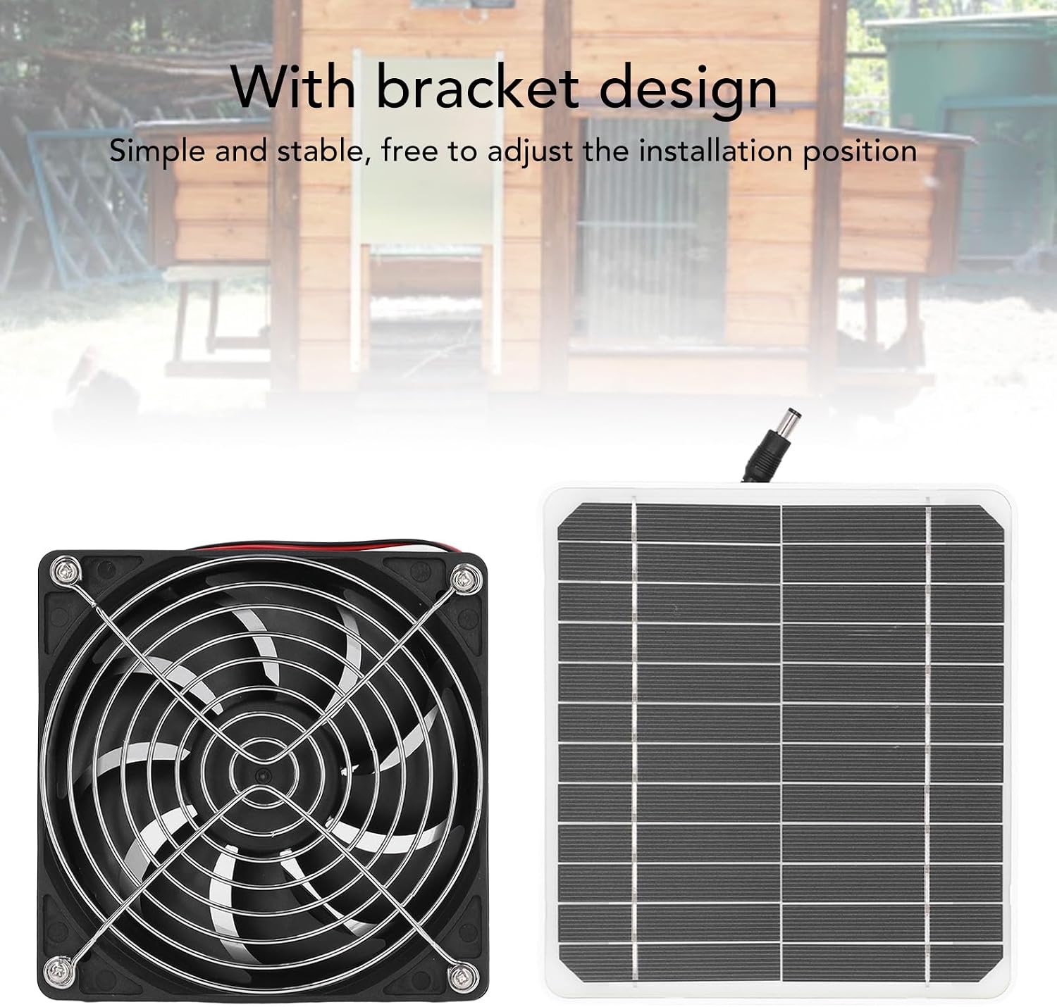 Solar Powered Exhaust Fan Kit High Efficiency Monocrystalline 50W for 24 Hour Ventilation Outdoor Use