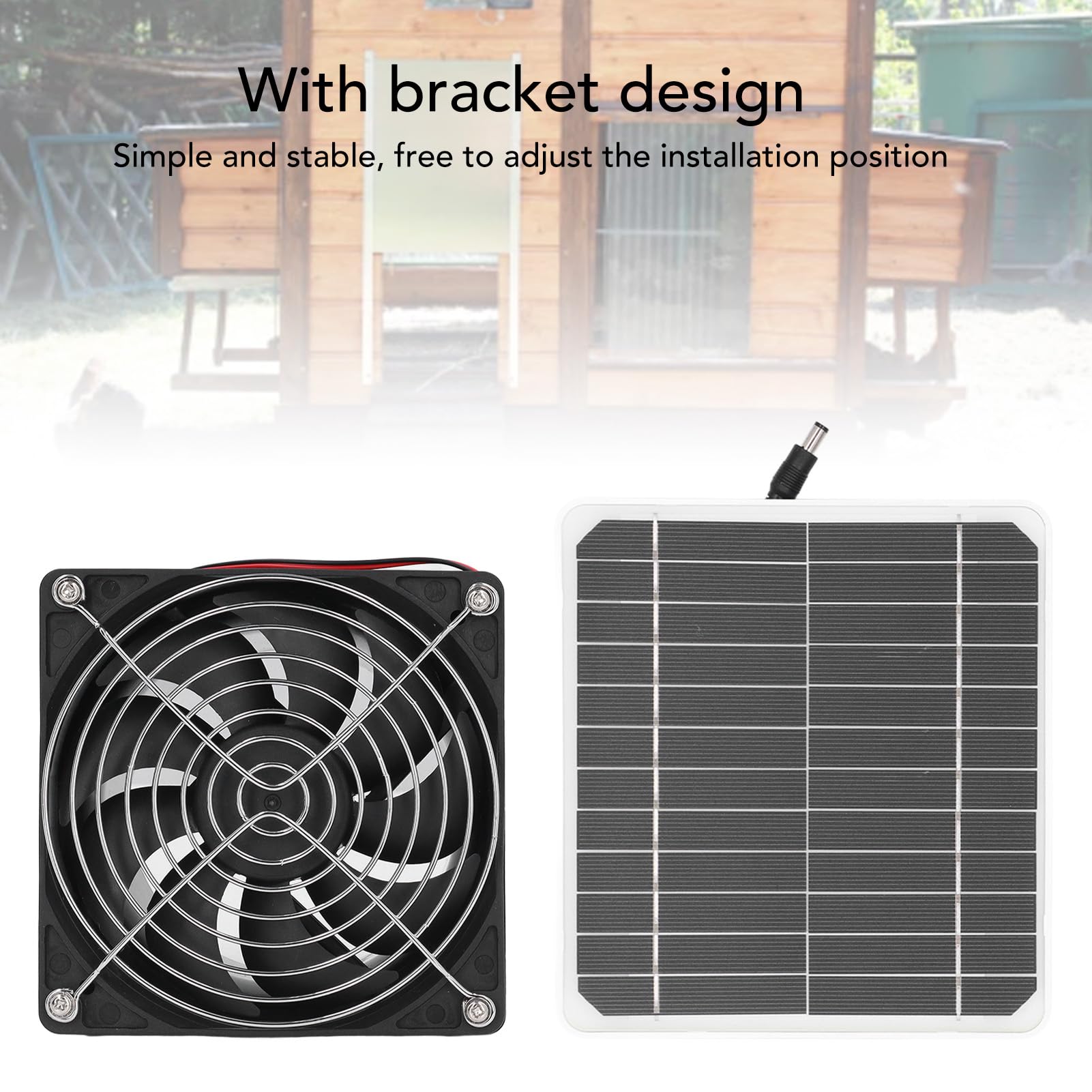 Extractor de Aire con Energía Solar, Kit de Panel Solar de 50 W y 12 V con Ventilador de Ventilación de 6,5 Pulgadas, Red Protectora, para Exterior, Almacén, Cobertizo, Cocina,