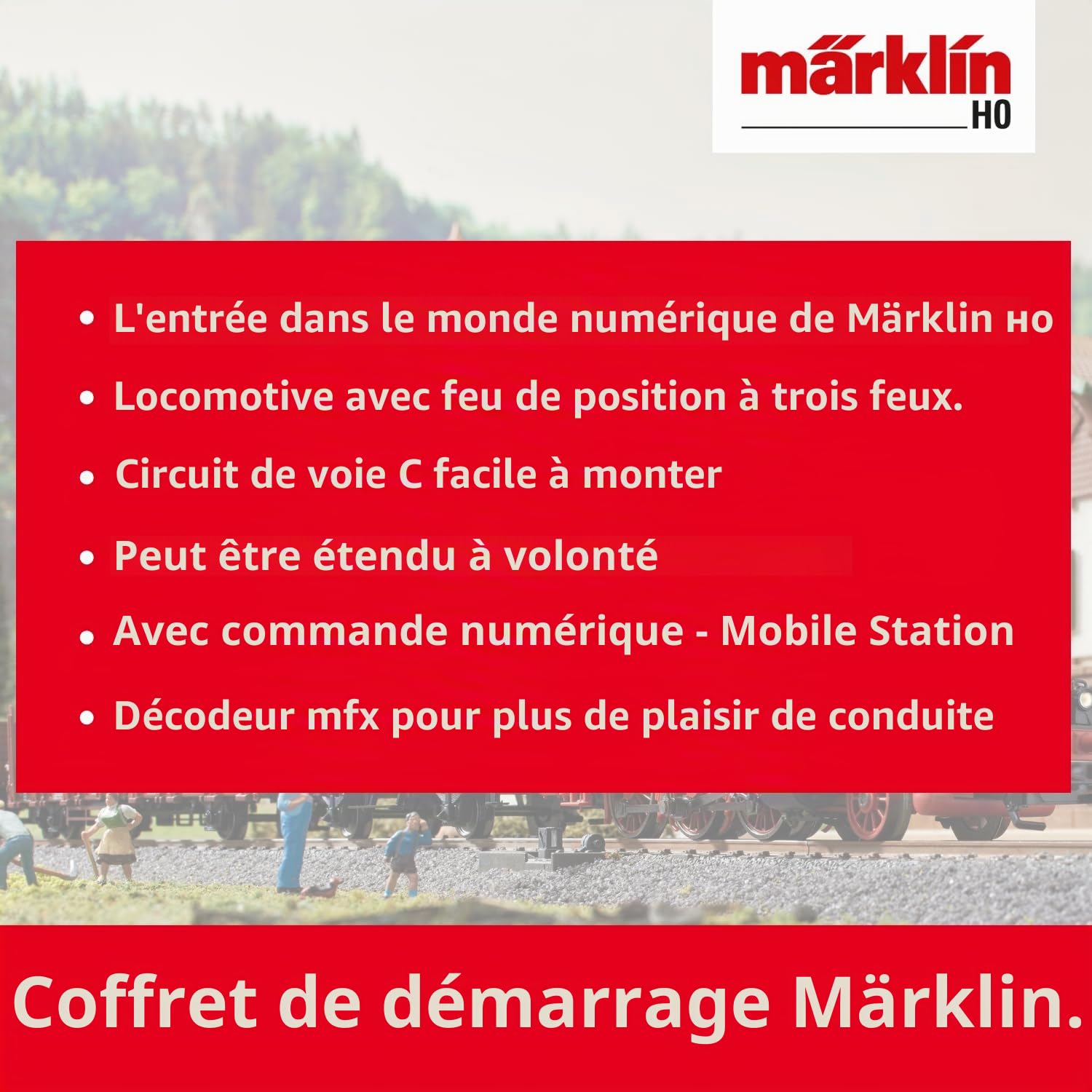 Märklin 29074 BR 74 Kit de démarrage numérique Train de Marchandises époque 3, Voie H0 Modélisme ferroviaire, Nombreuses Fonctions sonores, avec Station Mobile et Rails C