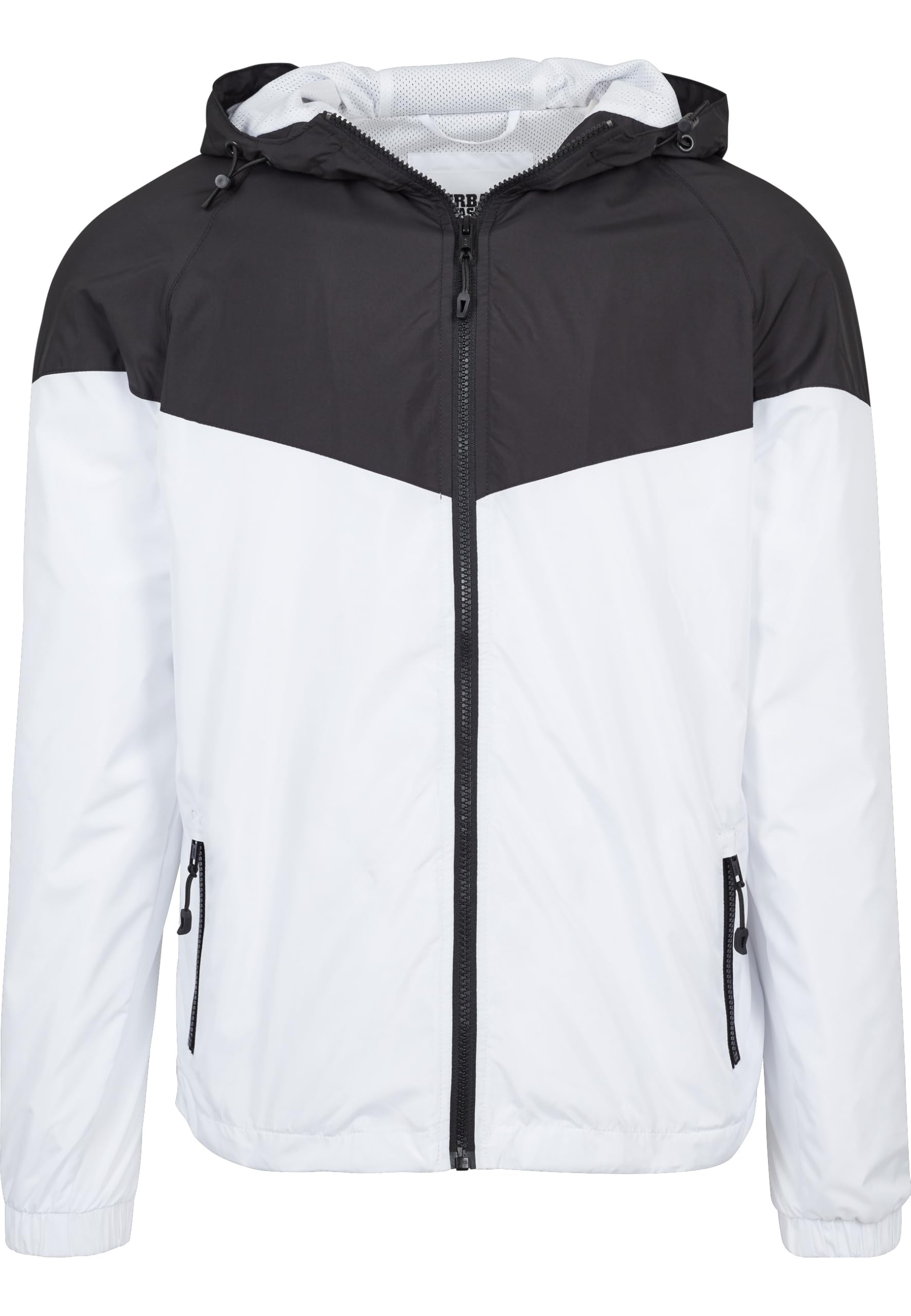 Urban Classics Men's 2-Tone Tech Windrunner Jacket, Multicolour (Black/White 00050),M