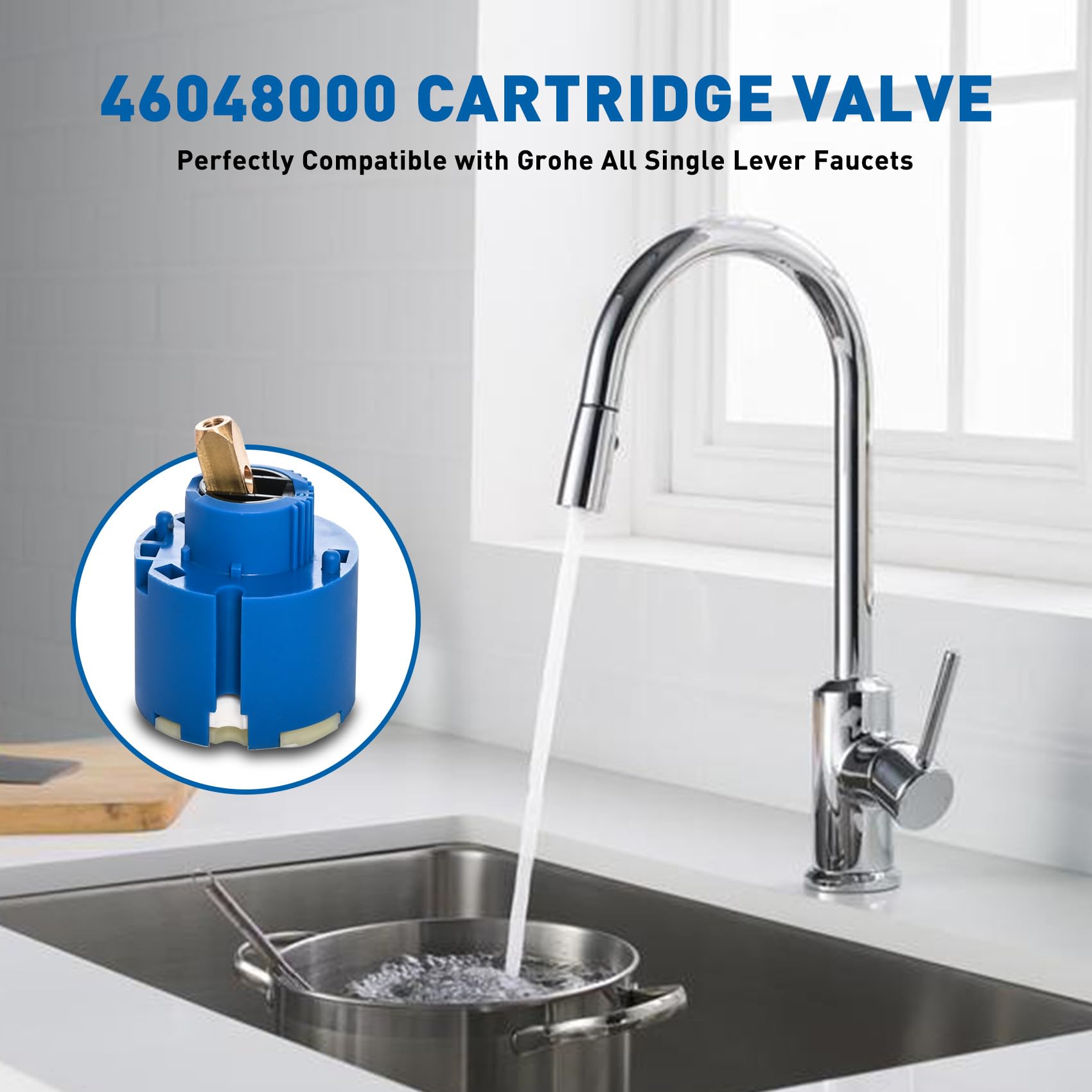 Amazon.co.jp: Grohe 46048000 シングルハンドル混合バルブ46mm