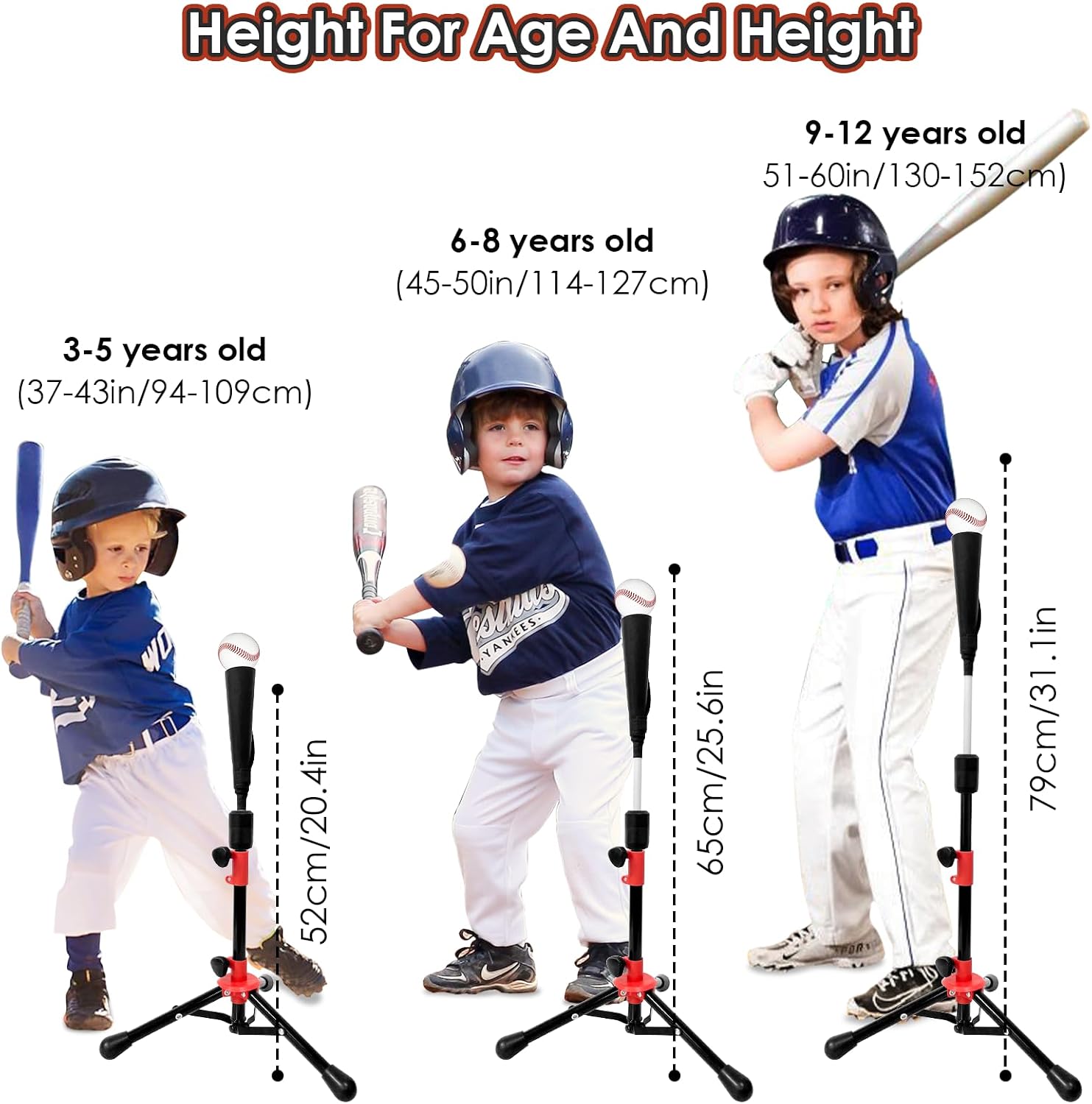 Portable Batting Tee for Baseball/Softball,Tball Set for Toddlers 3-5 Tee Ball Set with Carry Bag, Portable Stable Tanner Tee, Baseball Training Equipment Aged 3-12