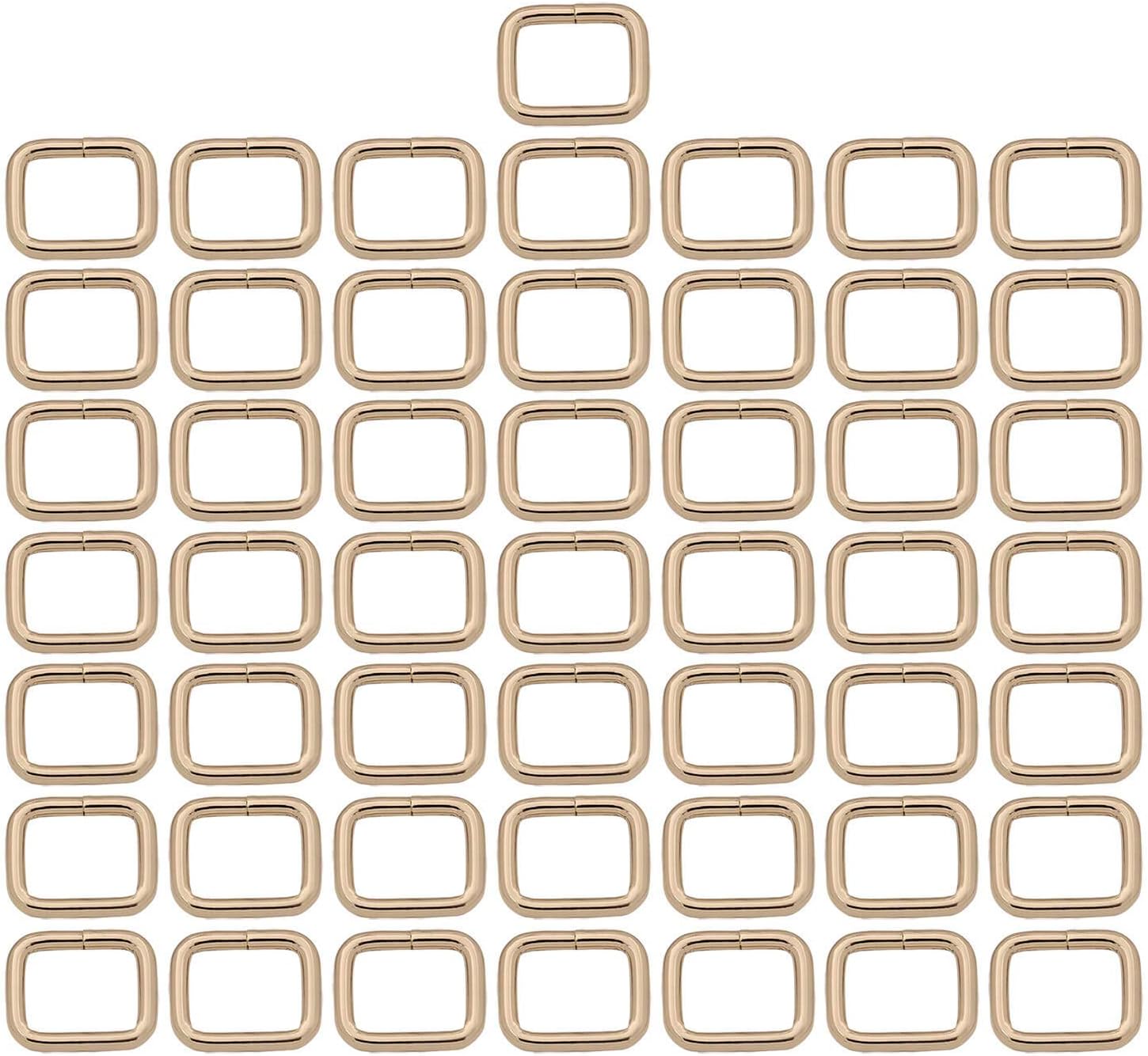 BIKICOCO Metal Rectangle Ring Buckles Square Strap Webbing Belt Rings for Bag Purse Non Welded 5/8 x 1/2 Inch