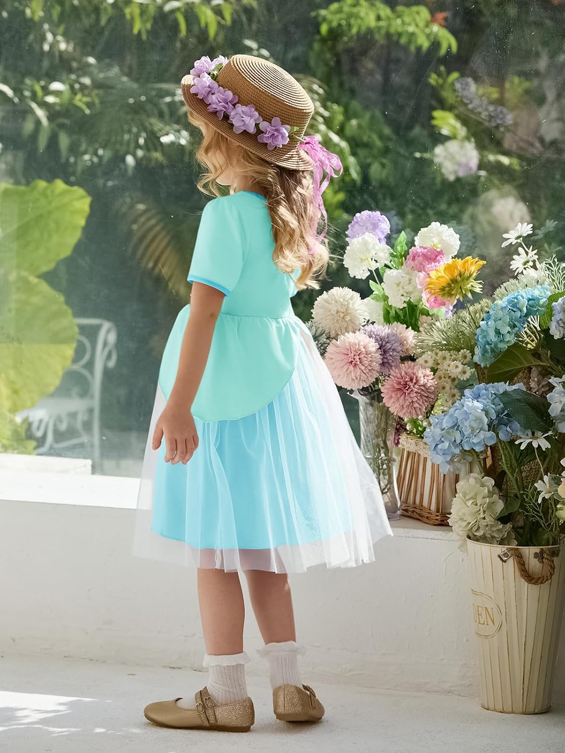 Haloumoning Toddler Baby Girl Tutu Dress Little Kids Cute Short Sleeve Ruffle Party Dresses 9M-8Y - Image 6