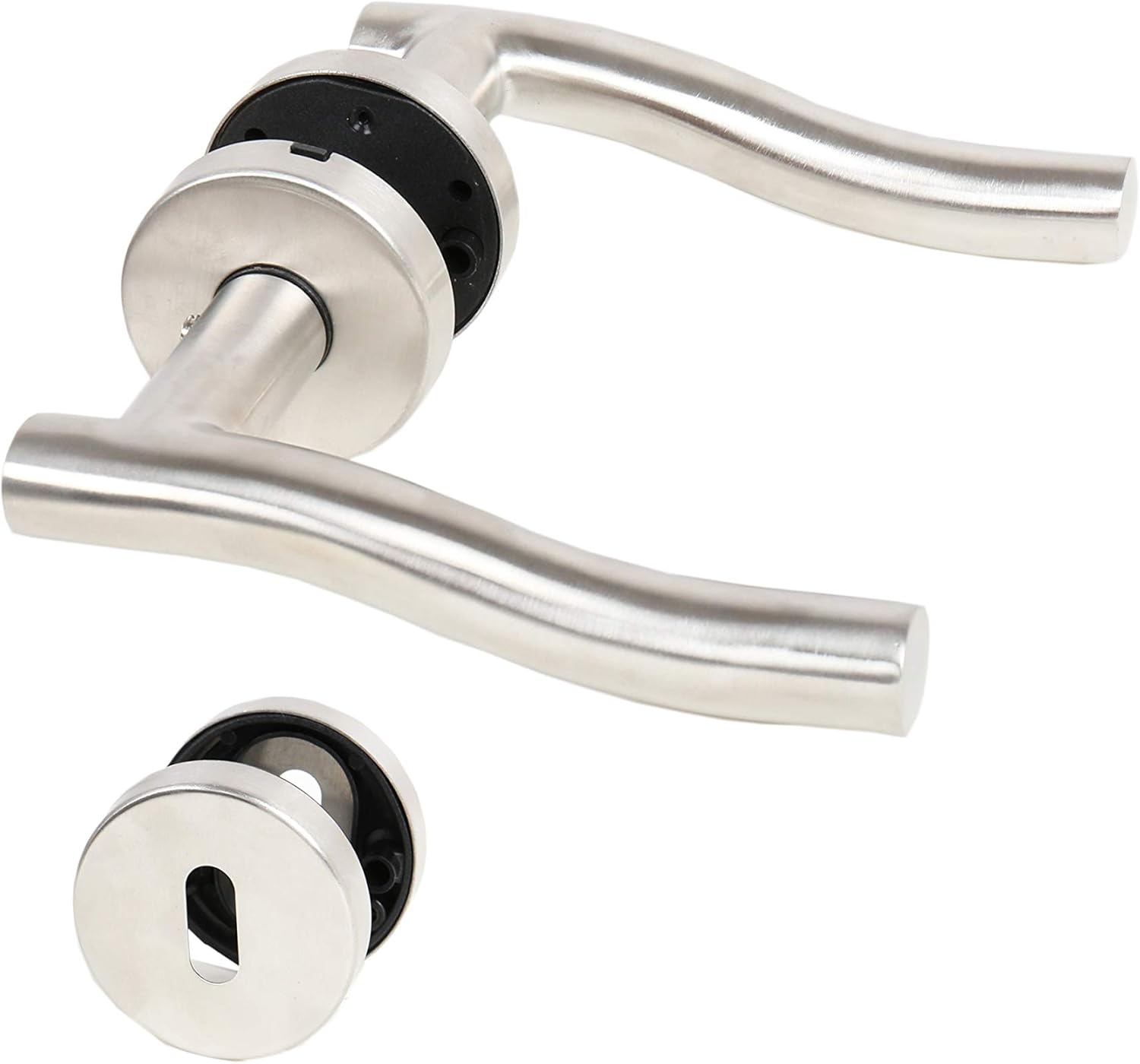 MS Beschläge Türklinke Helene - Edelstahl Matt, Für WC/Bad