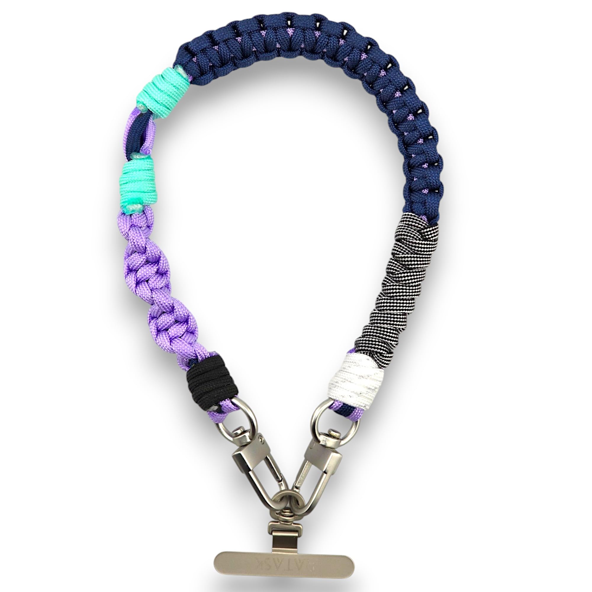 RATASK Handmade Braided Mobile Phone Strap, Lanyard Rope, Durable Keychain Cell Phone Wrist Strap (Purple)