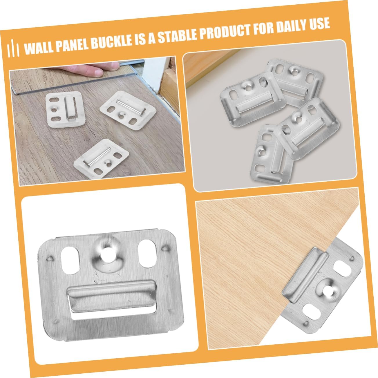 300pcs Stainless Steel Card Parts Wall Panel Buckles Heavy Duty Clamp for Shelves Woodworking Clamps