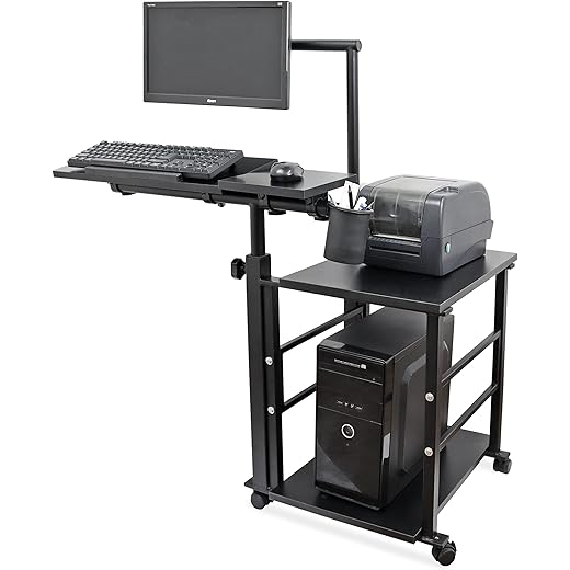Isomars Metal Computer Table Workstation Black