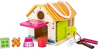 Vista 3 de Small Foot Juguetes de madera Cobertizo de madera con llaves, juego de habilidades motoras diseñado para niños a partir de 12 meses, multicolor