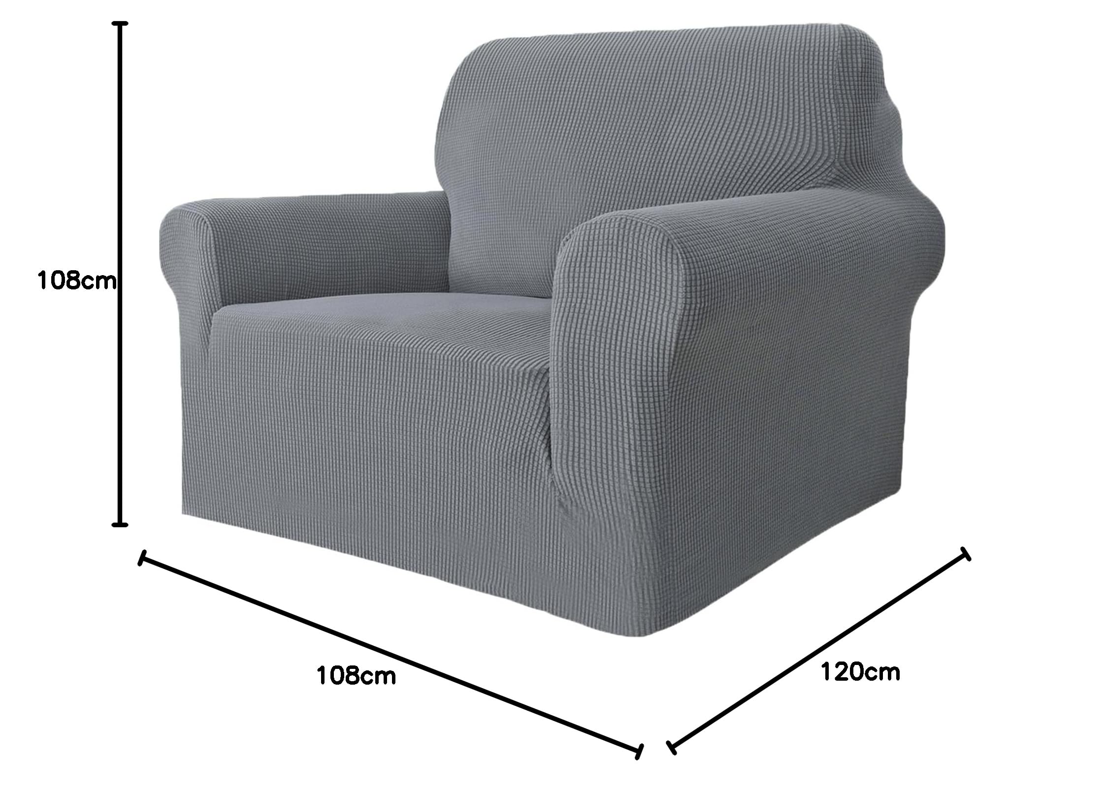 Ystyle Sofa überzug 1 Sitzer Mit Armlehne, Stretch Sofabezug rutschfest, Modern Sofa Cover Für Hunde Haustiere, Atmungsaktiv Couch überzug Mit Elastic Bottom, Hellgrau