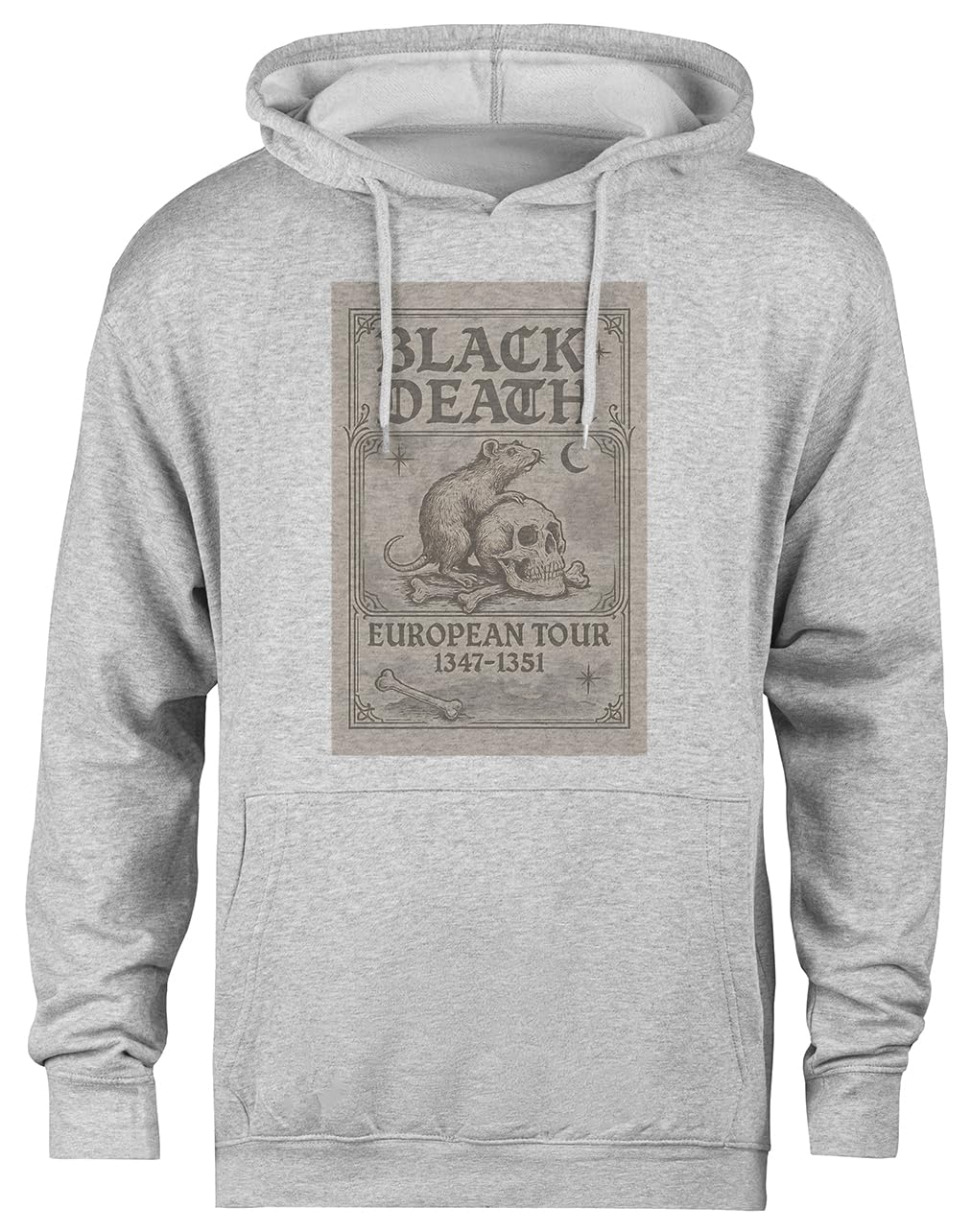 Europejska Trasa Koncertowa Black Death Szara Bluza Z Kapturem Unisex Bez Płci Unisex Grey Hoodie Genderless Pullover