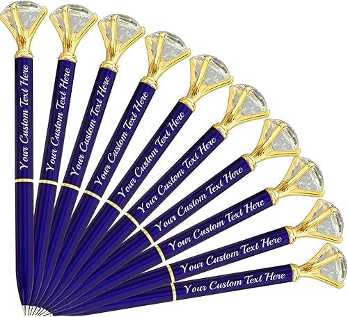 FwSYouMAI 10 bolígrafos de diamantes con cristal, bolígrafos personalizados a granel con grabado sin nombre, bolígrafos de diamante personalizados,