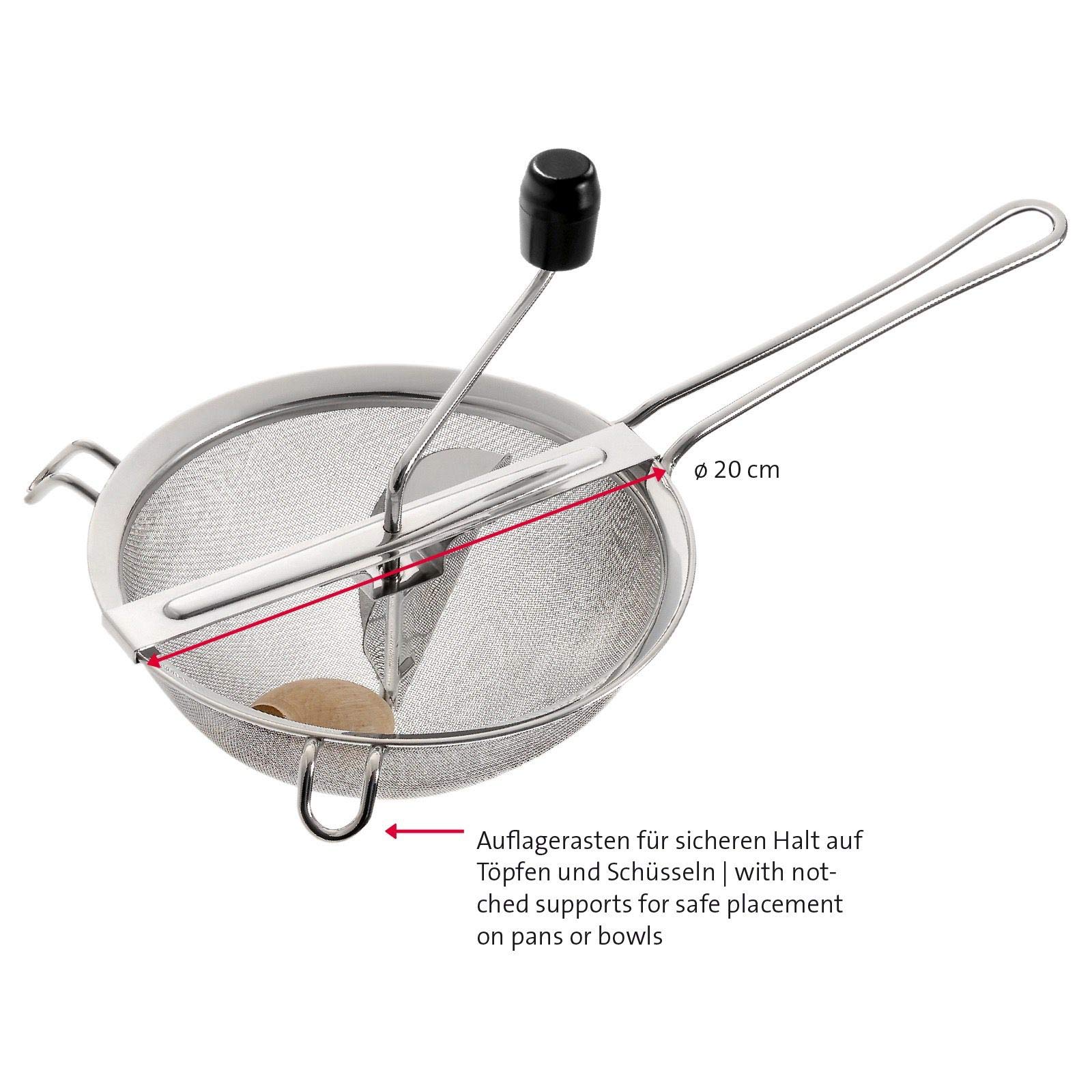 Westmark Przecierak/Sitko, Średnica: 20 cm, Stal nierdzewna/drewno, Freches Früchtchen, Srebrny/Czarny, 11982260