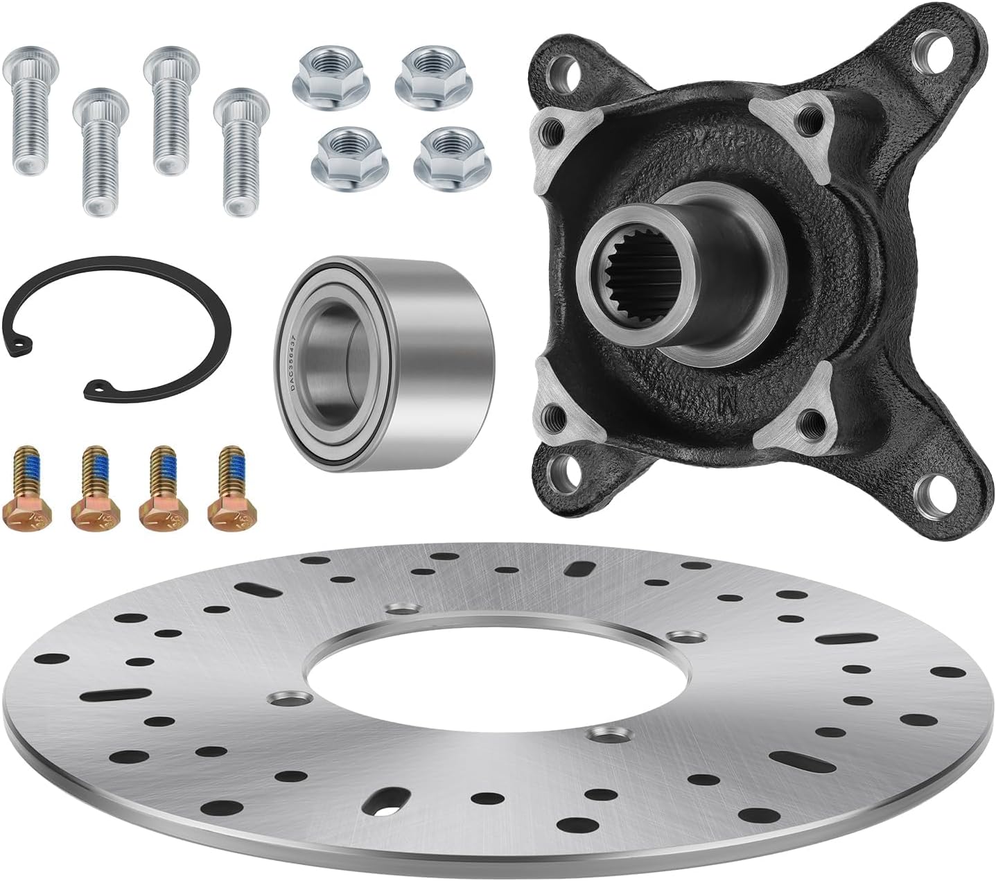 M MATI Front Wheel Hub with Bearing Studs & Brake Rotor for Polaris Ranger 500 570 Full-Size 2016-2024 Ranger EV 2017-2022 PRO-XD-Mid-Size