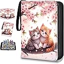 4-Pocket Trading Card Binder with 50 Removable Sleeves - 400-Capacity Zip Storage f...