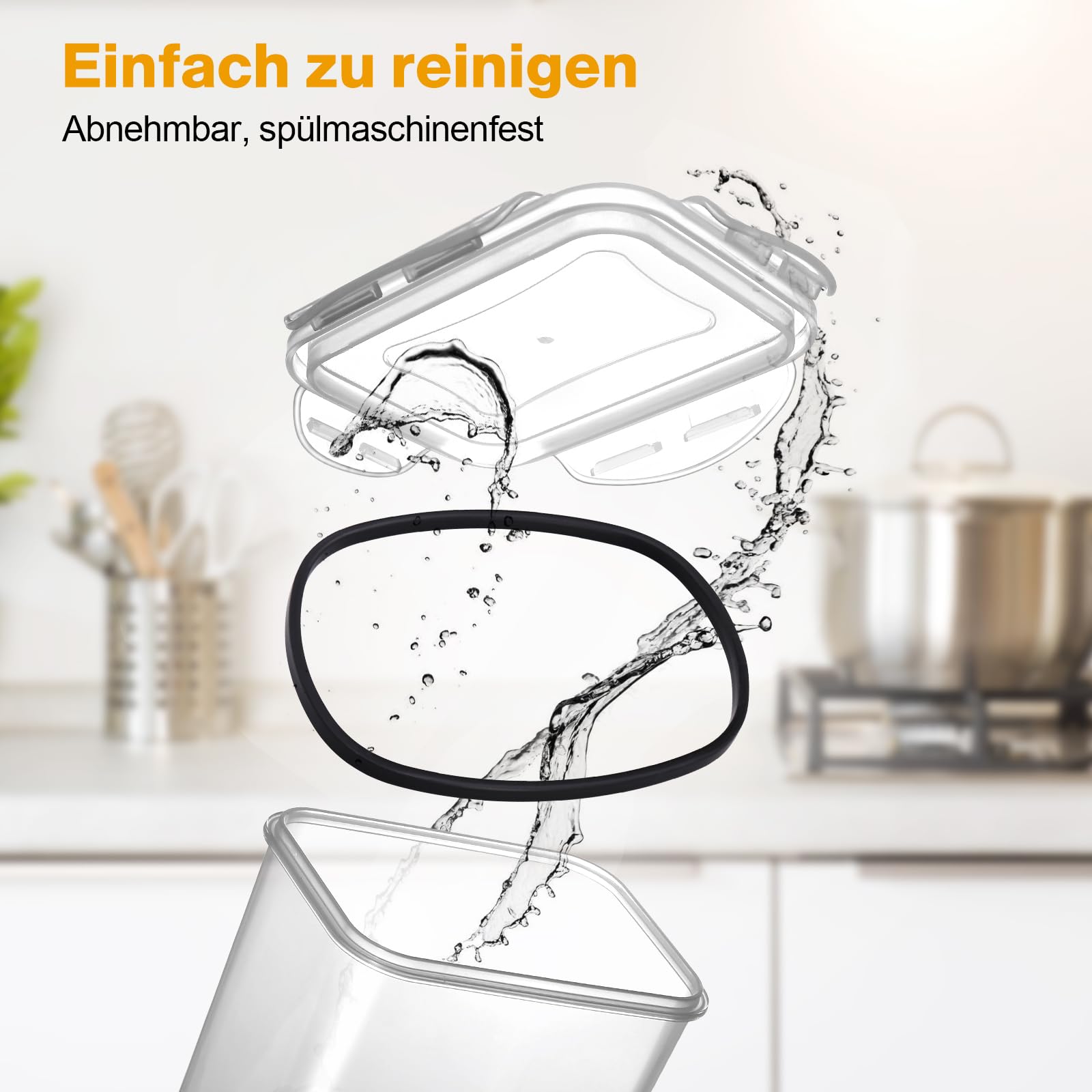 YASHE 16 Stück Vorratsdosen mit Deckel, Luftdicht Vorratsdosen Set, Kunststoff BPA-freie, Frischhaltedosen mit Deckel für trockene Lebensmittel, Müsli, Mehl und Zucker