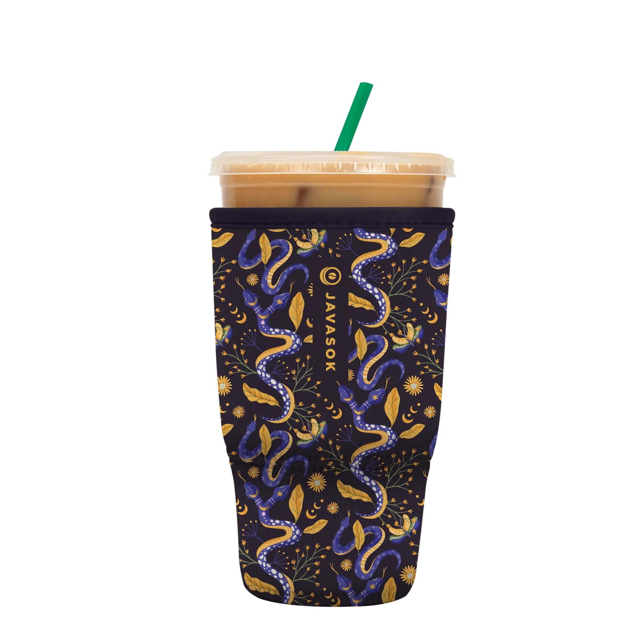 Sok It JavaSok Iced Coffee &amp; Cold Soda Insulated Neoprene Cup Sleeve (Celestial Slither, Large: 30-32oz)