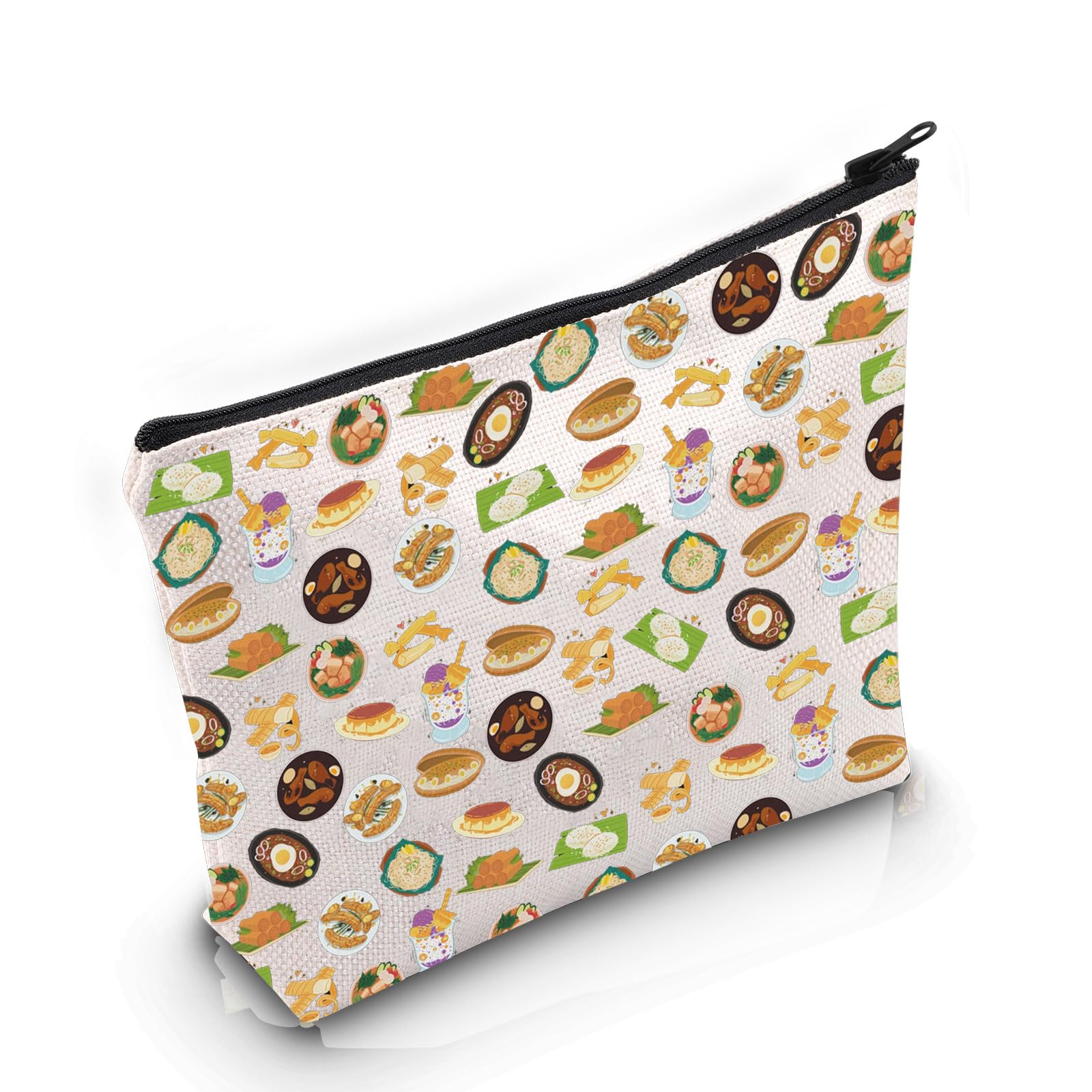 PYOUL Filipino Lover Gift Filipino Food Design Makeup Bag Filipino Cuisine Cosmetic Bag Filipino Culture Lover Gift Filipino Trip Gift (Filipino Food Bag)