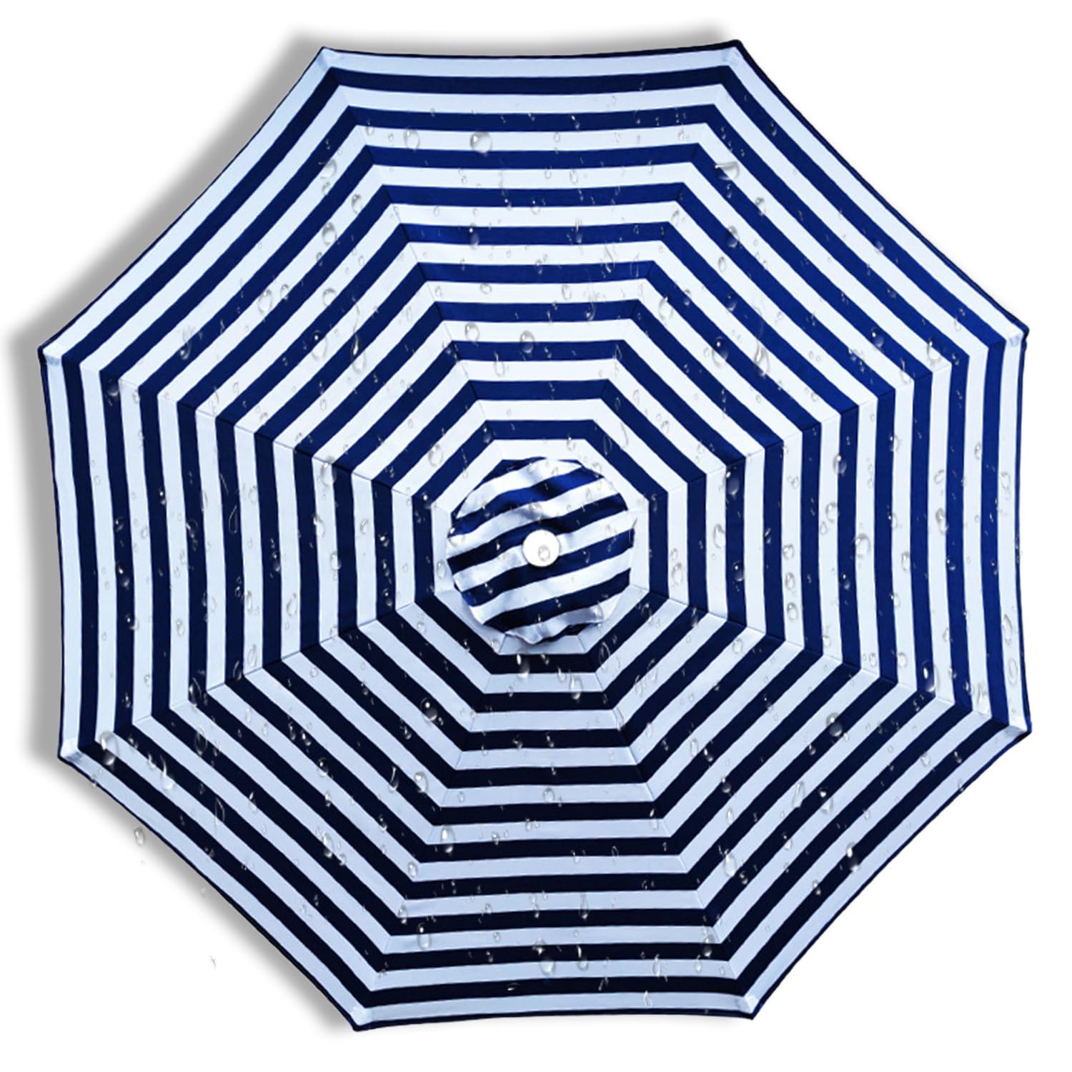 Patio Umbrella 9ft Replacement Canopy for 6/8 Rib, Garden Parasol Polyester Covers, Water Resistant, UV-Anti, Only the Top Cloth, Diameter 200-400cm(Blue and white,6 Ribs 270cm)