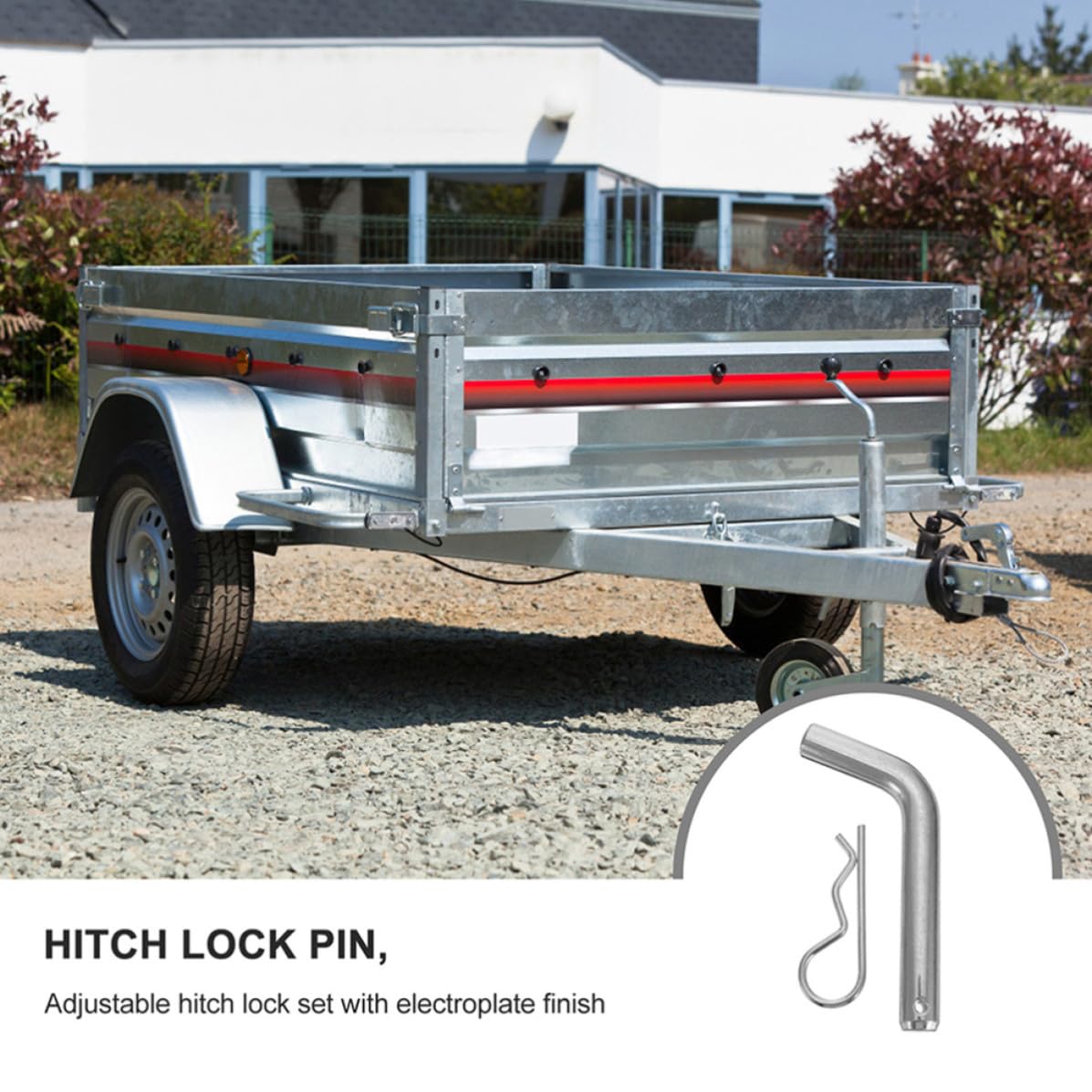 2 Sets 5/8 Inch Trailer Hitch Pin and Clip Iron Material Towing Hitch Accessory with Safety Clip Prevents Theft and Easy to Lock or Remove