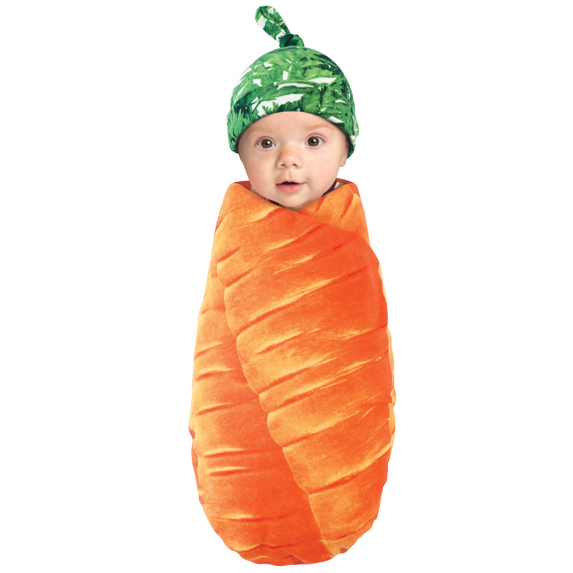 Touched by Nature Baby Organic Cotton Swaddle Blanket and Headband or Cap, Carrot, One Size Cinta del Pelo, Zanahoria, Talla única Unisex bebé