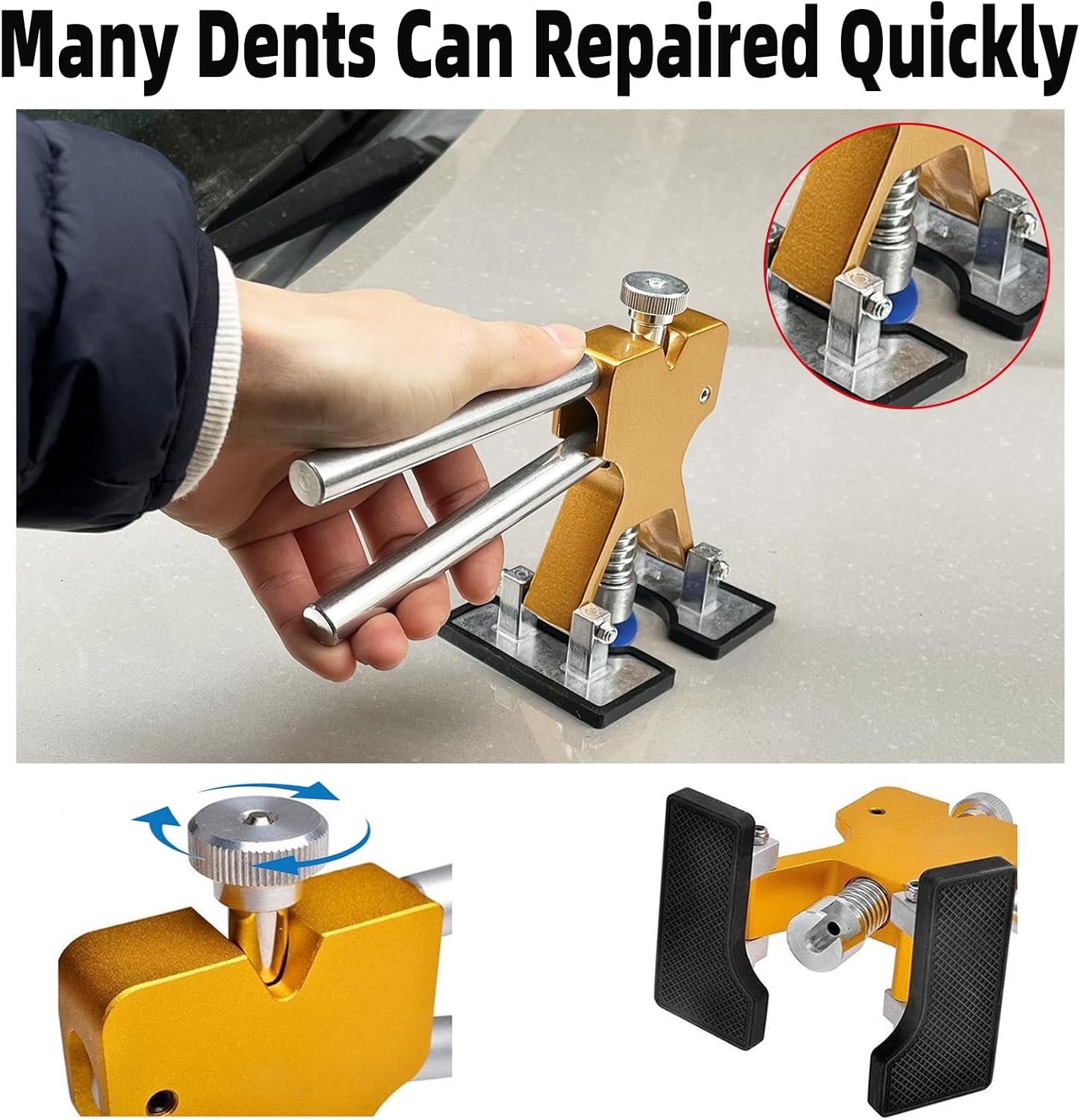 Car Paintless Dent Removal Tools,Dent Puller Hail Remover Kit,M16 Slide Puller 2-in-1 T-bar, Adjustable Dent Lifter,Bridge Puller for Auto Dings Damage Remover