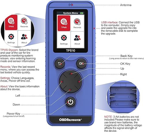 Miniatura 3 de OBDResource Herramienta de Reaprendizaje TPMS para Vehículos de las Series Jeep Ford BMW Nissan/Honda/Mazda/Dodge, Herramienta Universal