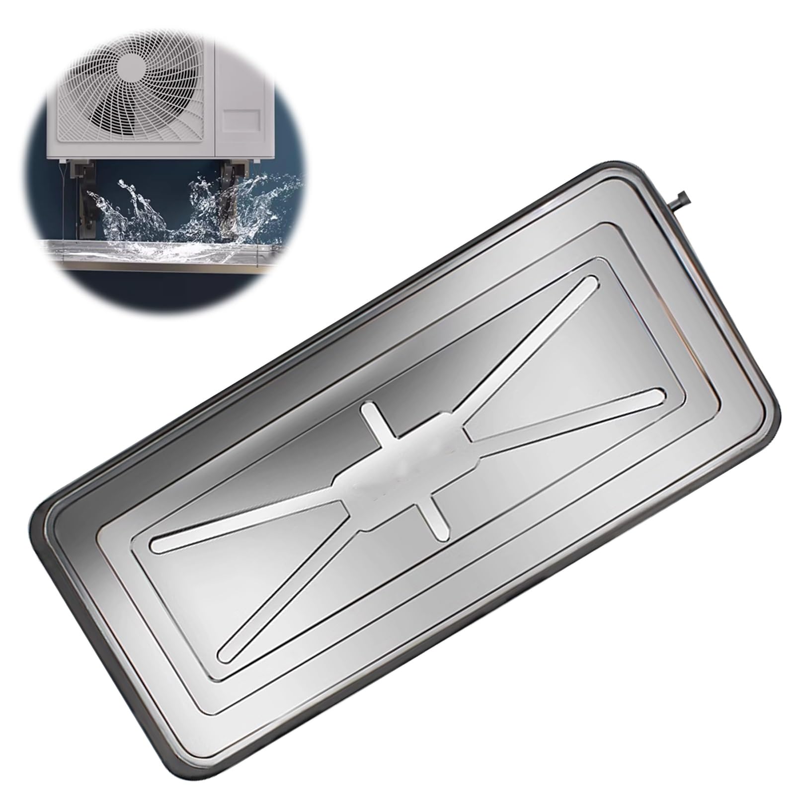 Bandeja de drenaje para aire acondicionado de acero inoxidable universal para splits