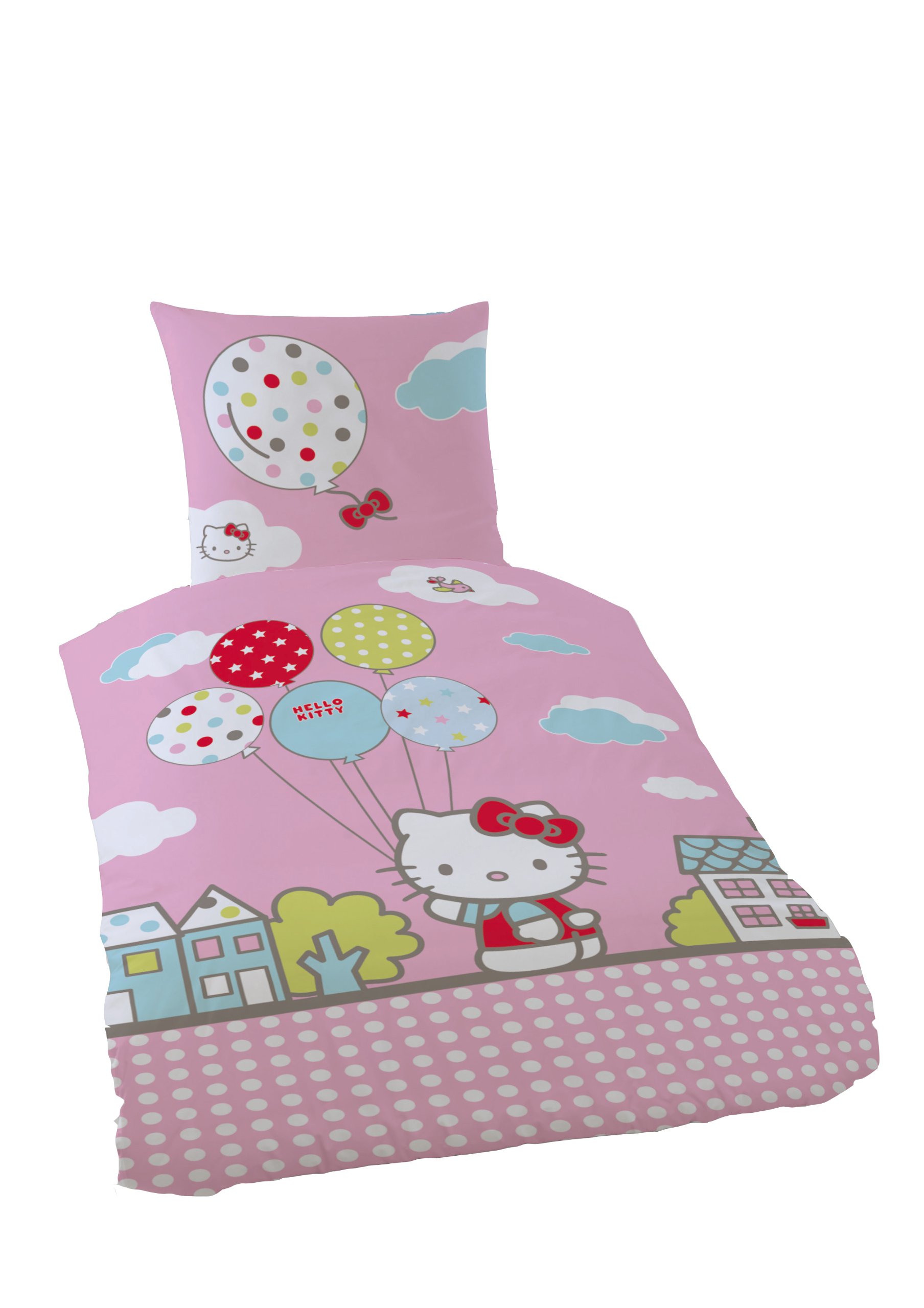 Linge de lit Hello Kitty Circus 100 x 135 ensemble housse de couette coton CTI