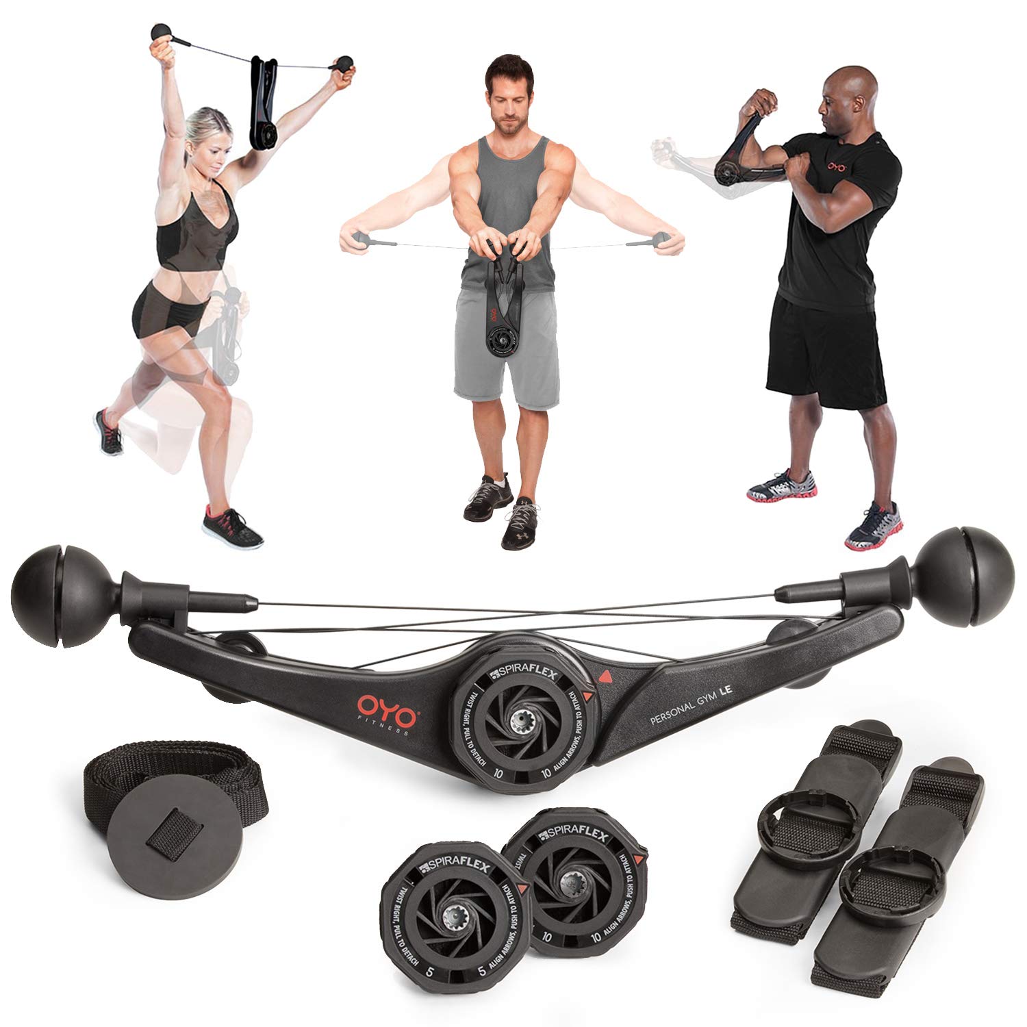 OYO Personal Gym - Full Body Portable Gym Equipment Set for Exercise at Home, Office or Travel - SpiraFlex Strength Training Fitness Technology - NASA Technology