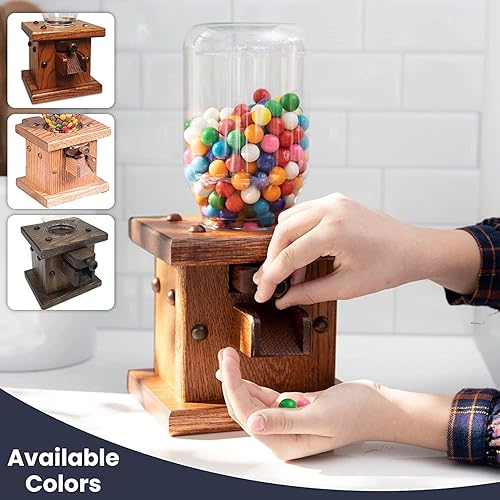 Miniatura 3 de Dispensador de dulces de madera - Amish - Contenedores hechos a mano y almacenamiento para gomitas o cacahuetes, máquina de chicles de