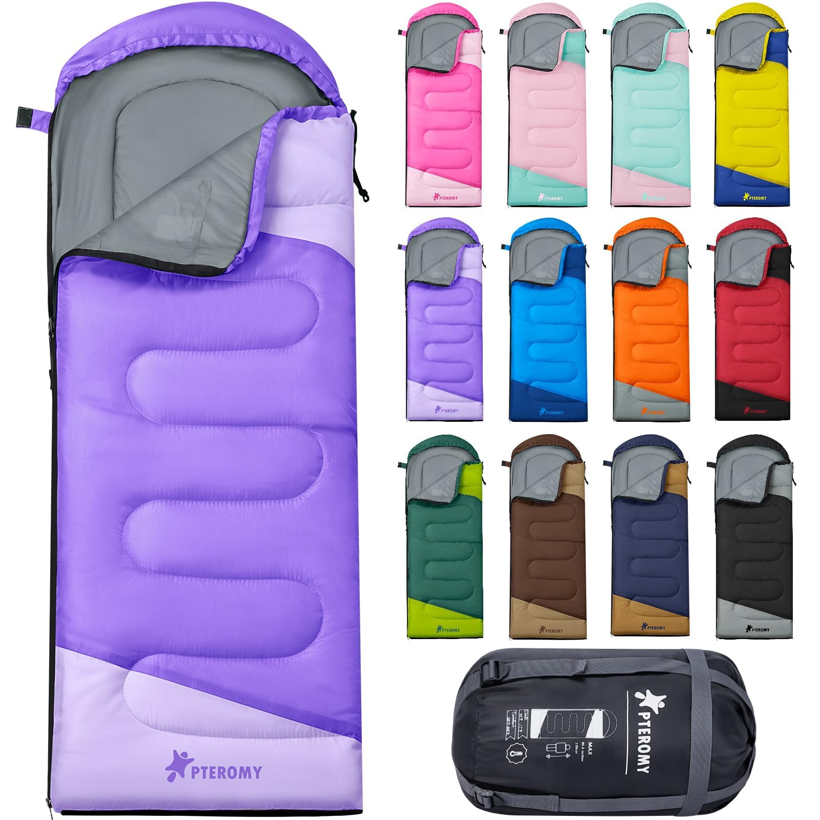 PTEROMY 50°F–80°F Sleeping Bag