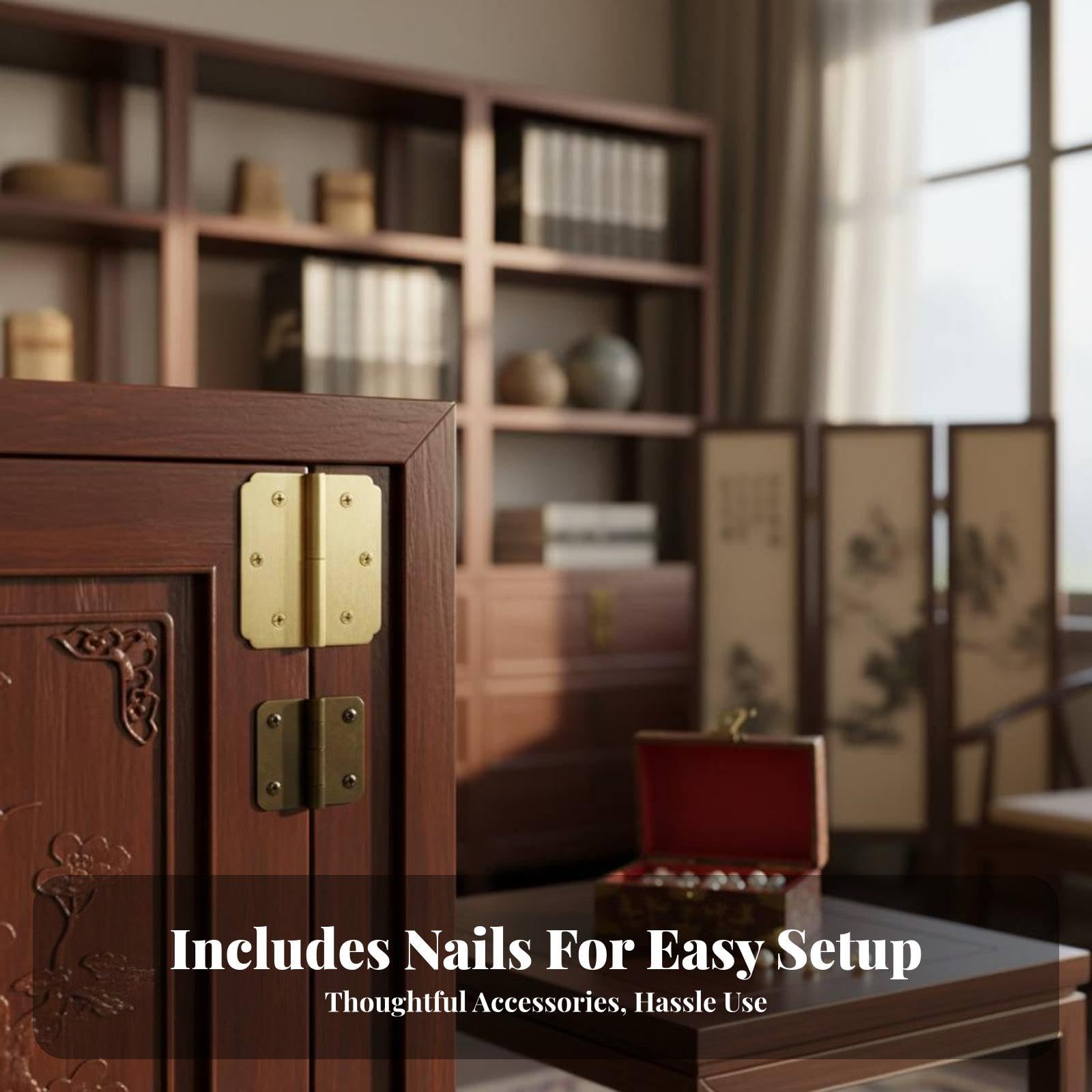 predolo 4 Bisagras Ornamentales Desmontables para Muebles, Estilo Y Diseño Antiguo, Diseño Chino, Ideales para Carpinteros, El, 5 piezas