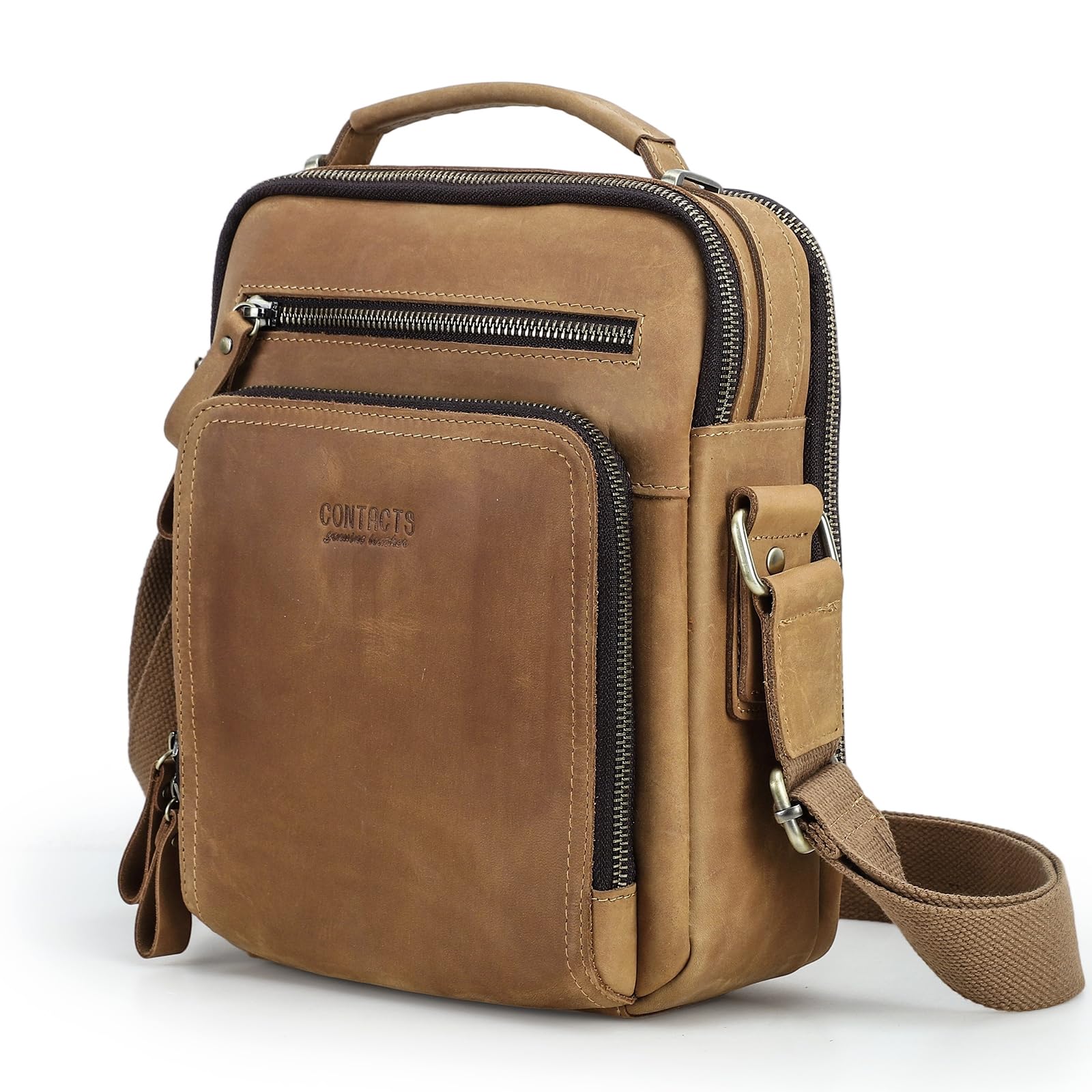 Contacts prawdziwa skóra męska iPad mini messenger crossbody torba tote teczka