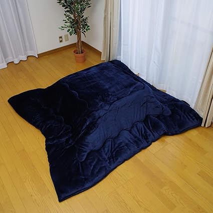 Amazon こたつ布団 正方形 こたつ掛け布団単品 Dフランネル 170 170cm ネイビー 両面同色リバーシブル こたつ掛布団 こたつ厚 掛け布団 こたつ布団 オンライン通販