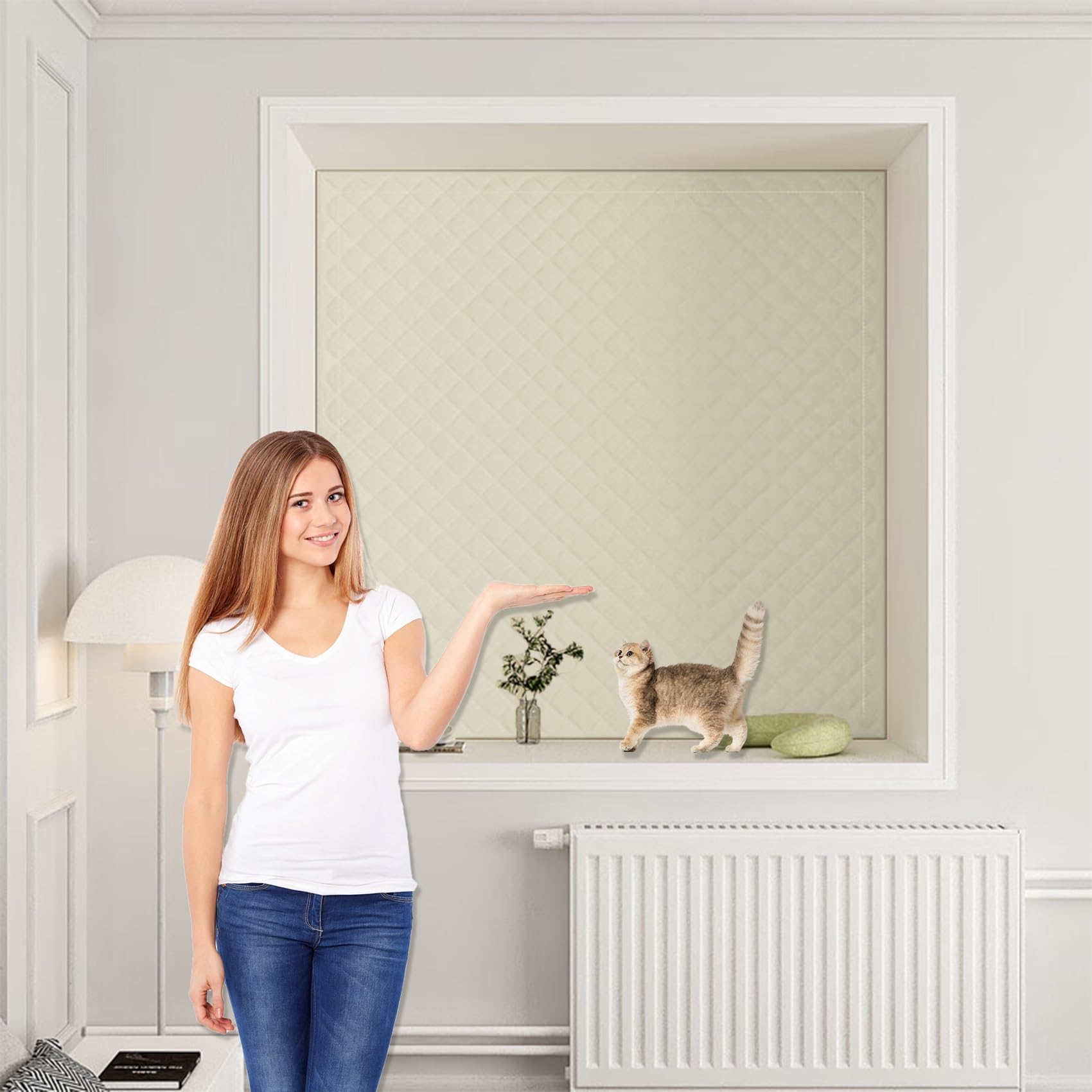 Blackout Blinds 50 x 215 cm Heat & Cold Resistant, Portable Blackout Material, Window No Drilling, Thermal Insulated Window Cover with Nylon Tape for Loft/Travel Rv Car, Ivory