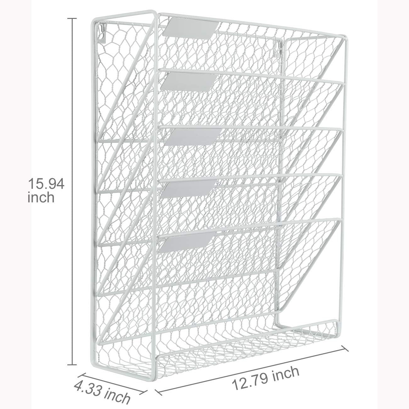 Superbpag Hanging File Organizer Metal 6 Tier Chicken Wire Wall Mount Document File Holder (White) : Office Products