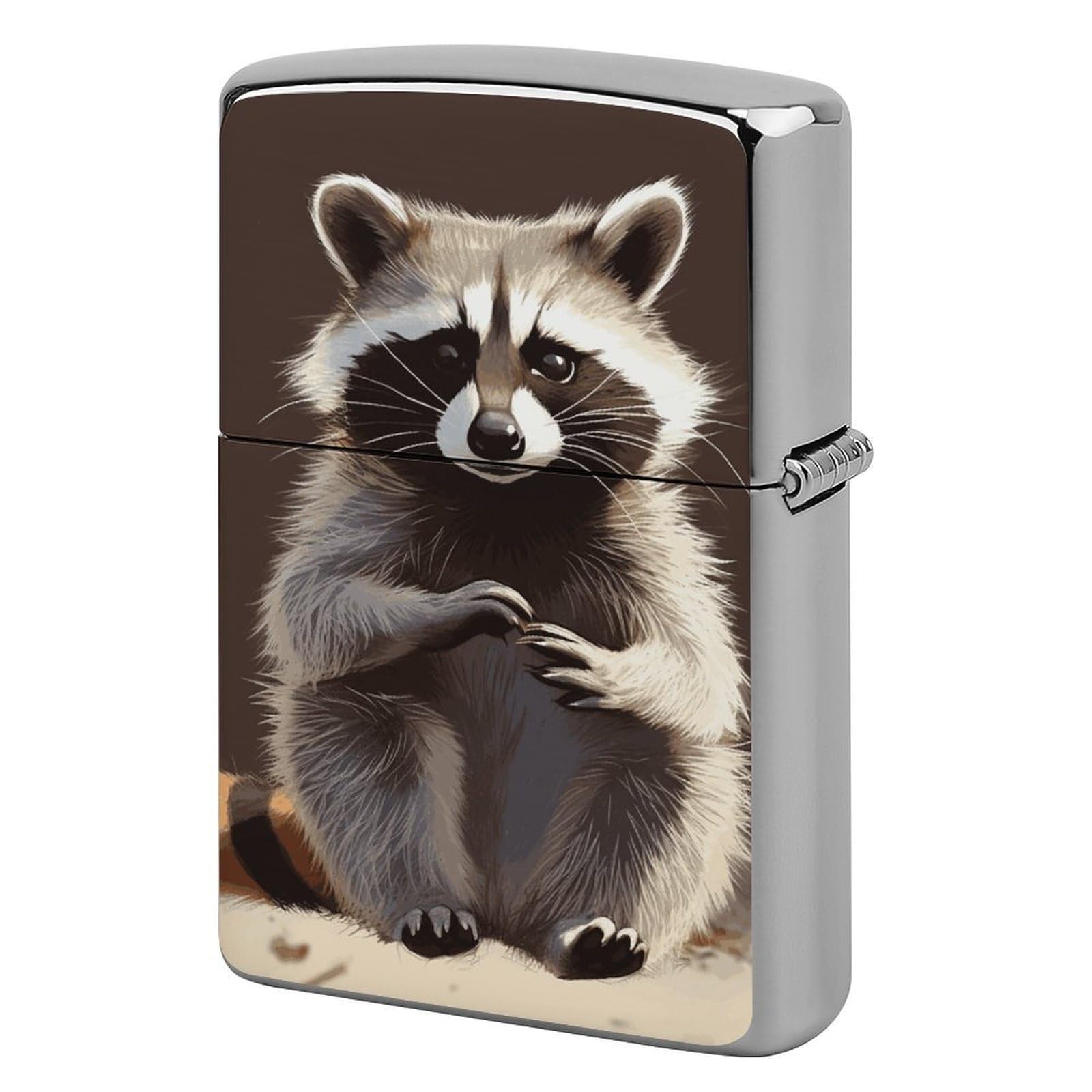 Cute Raccoon Lighter Case Vintage Metal Lighter Cover Reusable Lighter Protective Sleeve Unique Design Personalized Lighter Sleeve Holder Against Dust and Scratches