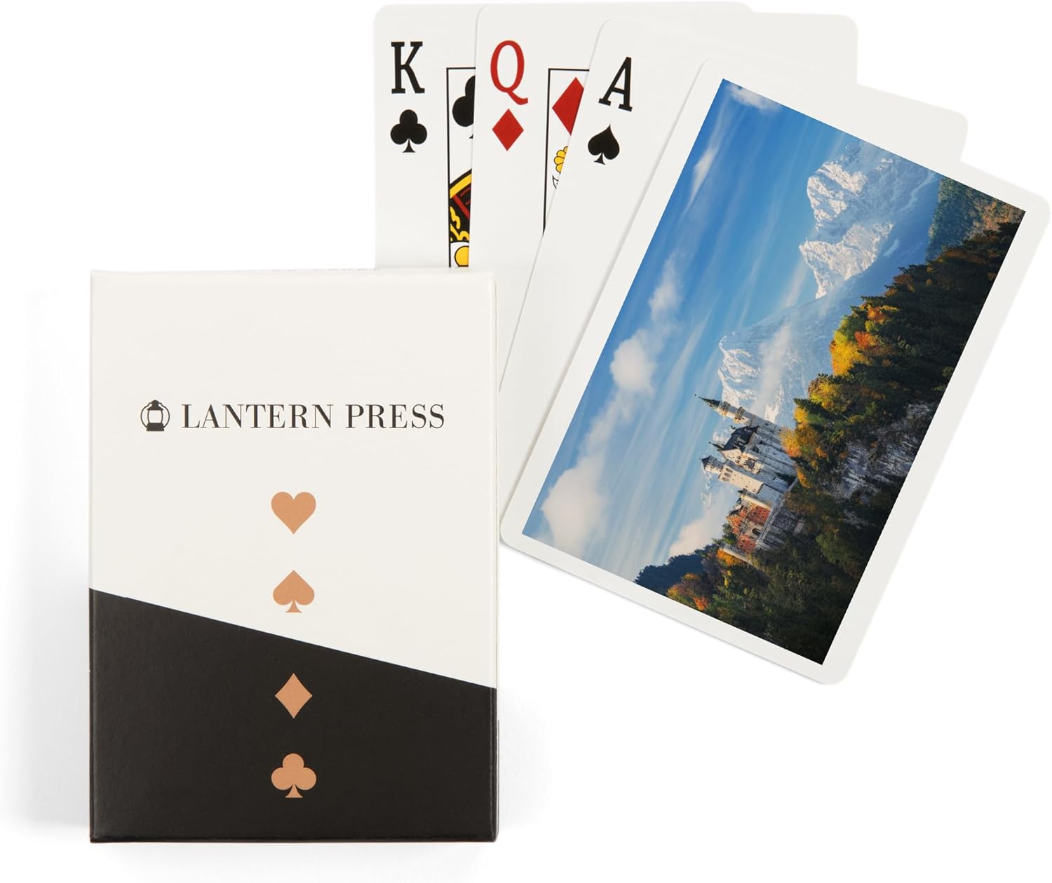Lantern Press Neuschwanstein Castle and Mountain Scene, Germany, 52 Playing Cards for Adults, Poker Size Card Deck