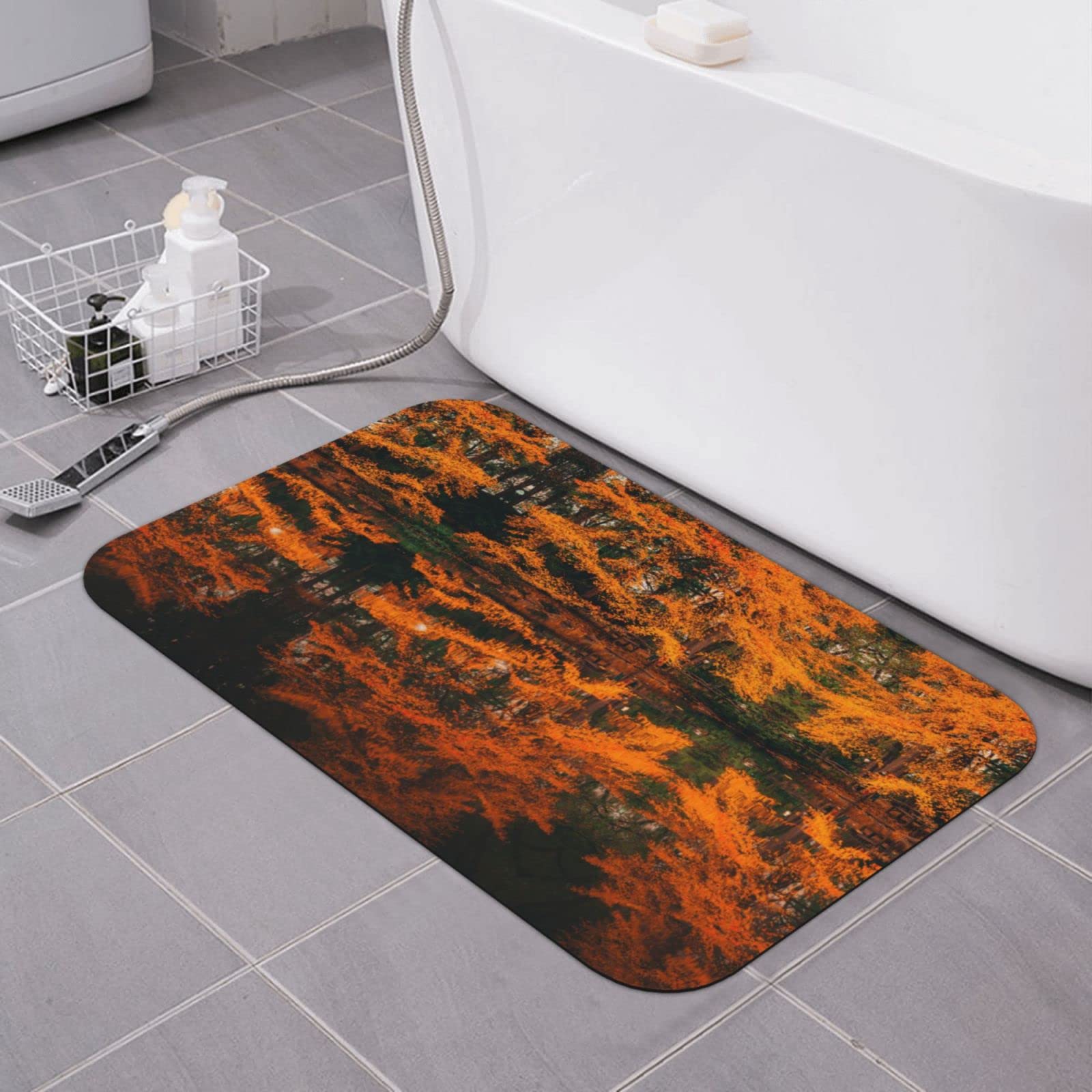 Tapis de bain en diatomite arbre dans l'eau 40x60 cm antidérapant pour douche