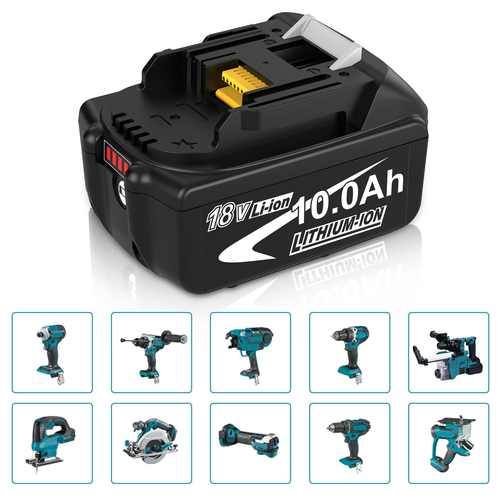 2 x 10000 mAh BL1850 Compatible pour Makita Batteries 18V